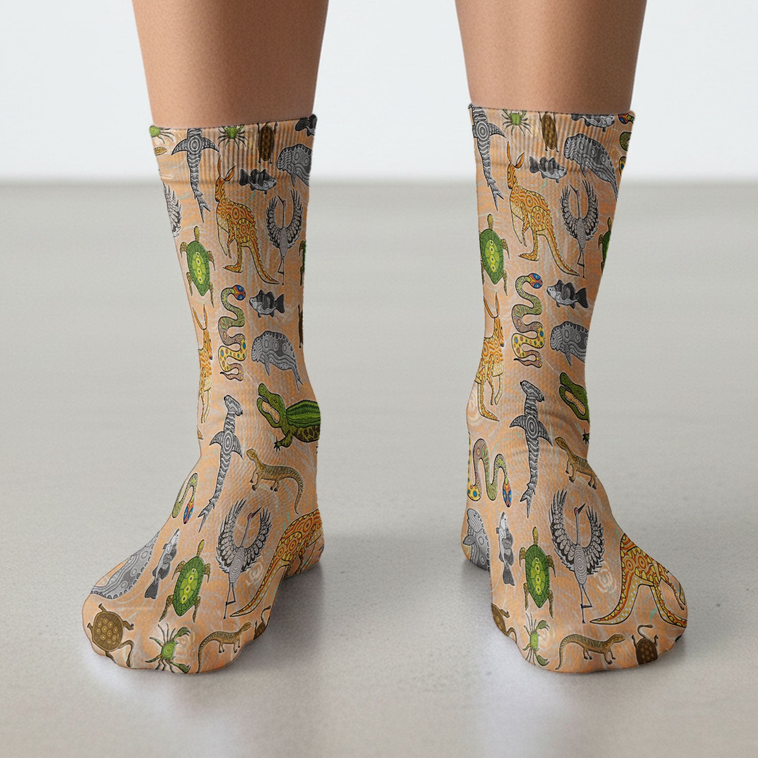 Crocodile Turtle Snake Animal Pattern Medical Socks, Nurse Doctor Uniform