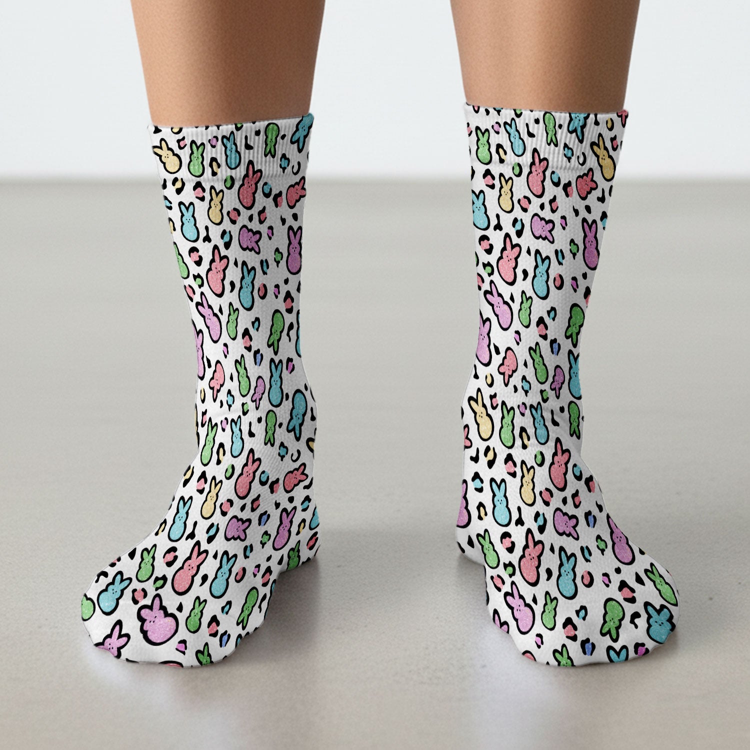Cute Easter Bunny Pastel Pattern Socks, Socks for Nurse Doctor