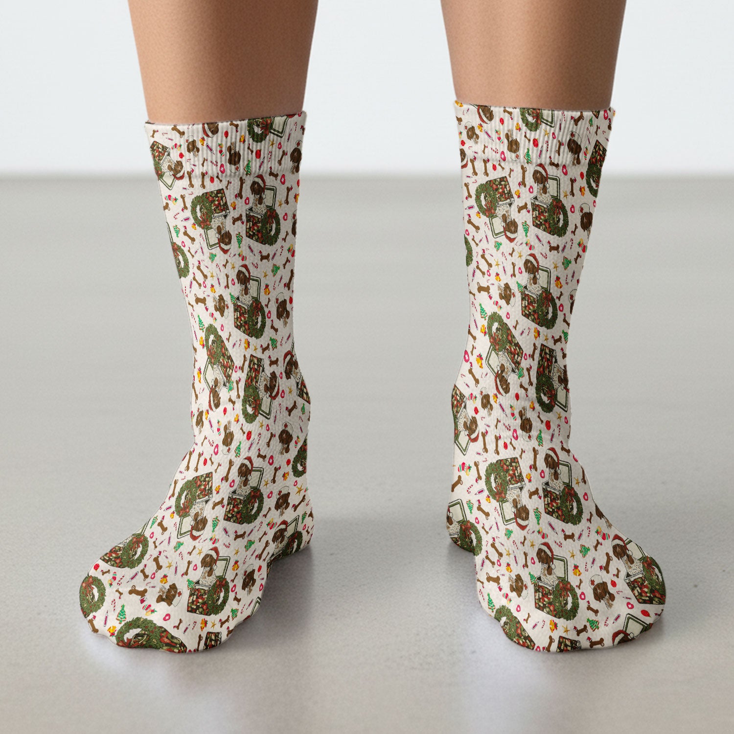 Christmas Dachshund Socks for Nurse Doctor - Funny Puppy Adult Socks for Men and Women