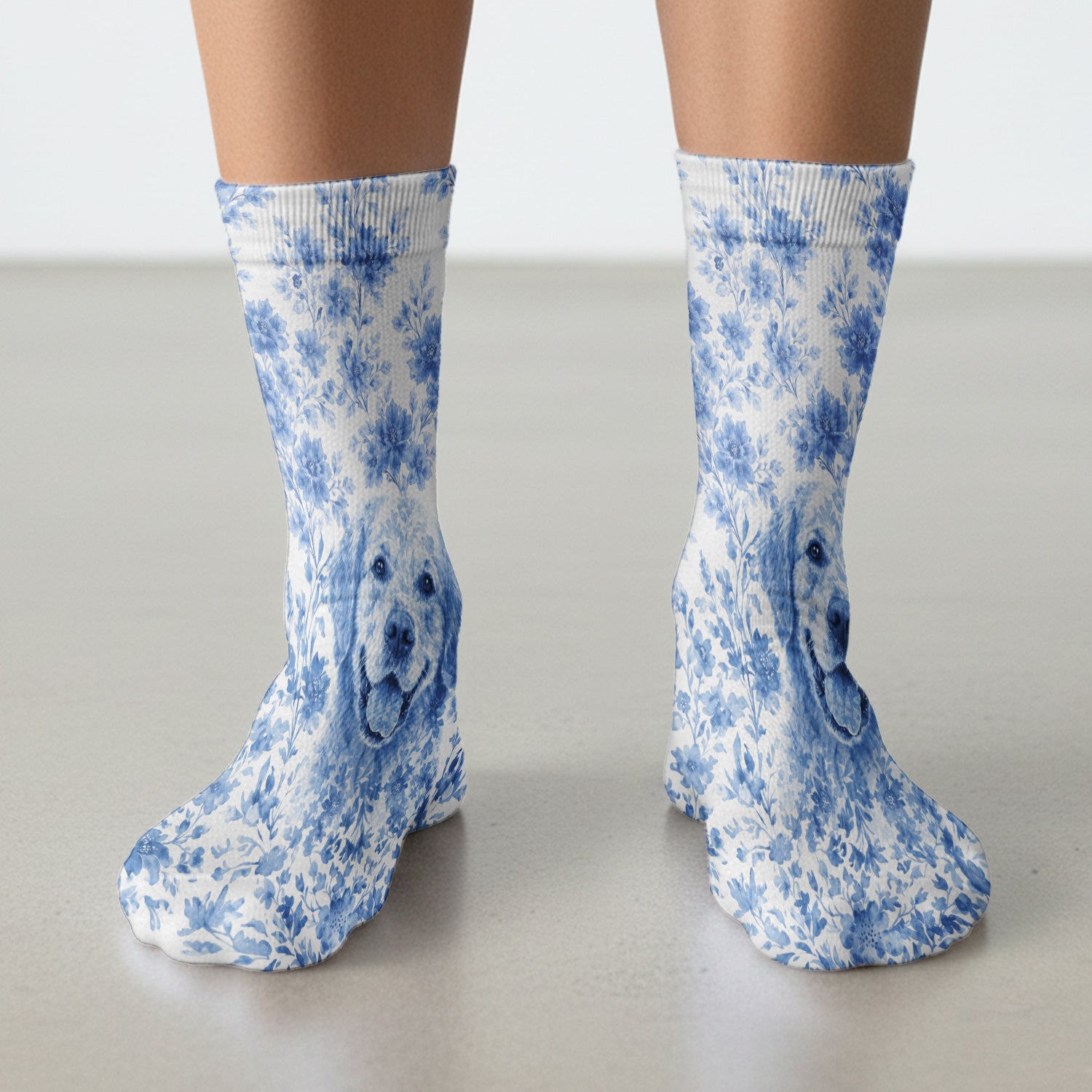 Personalized Pet Photo Floral Socks, Adult Socks for Men and Women