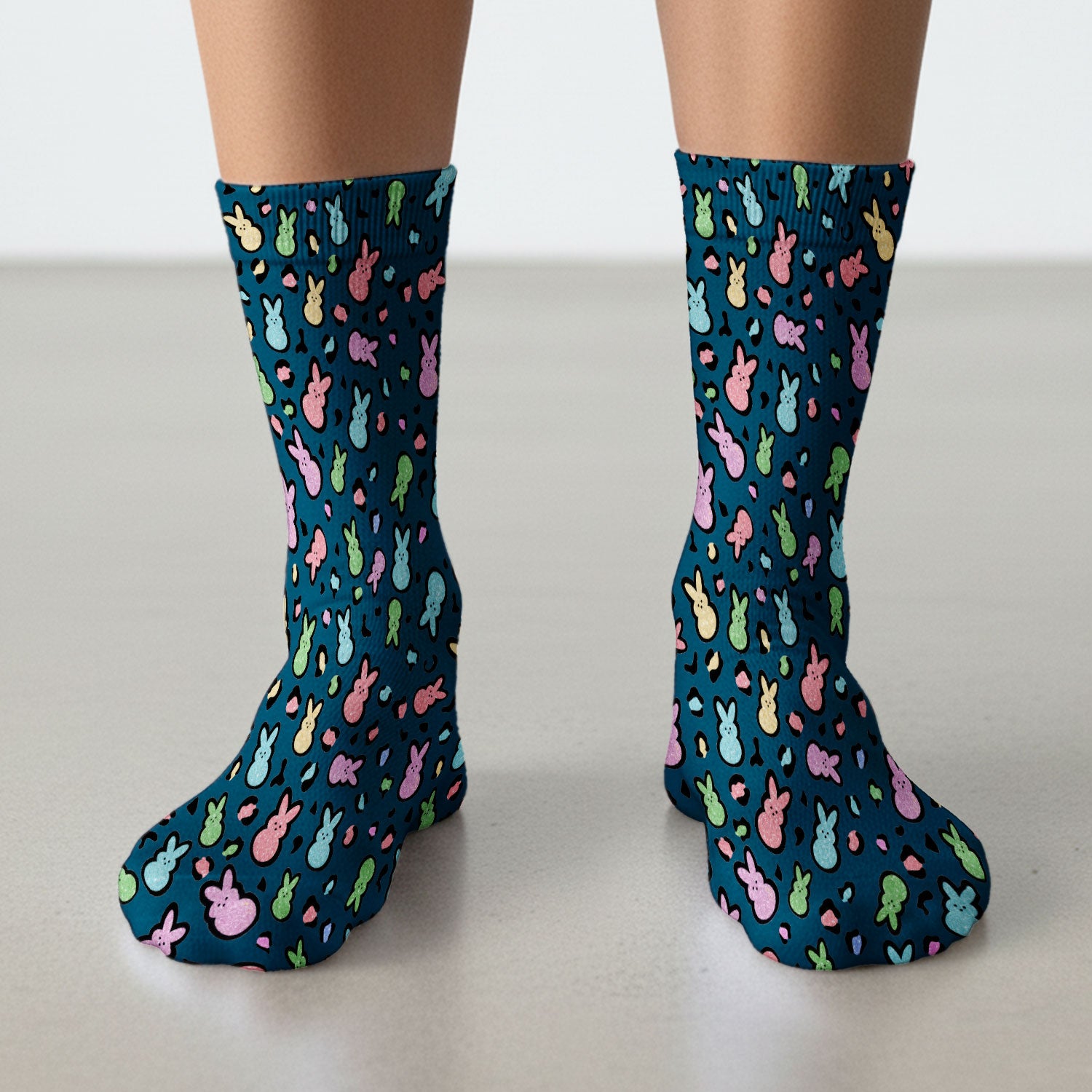 Cute Easter Bunny Pastel Pattern Socks, Socks for Nurse Doctor