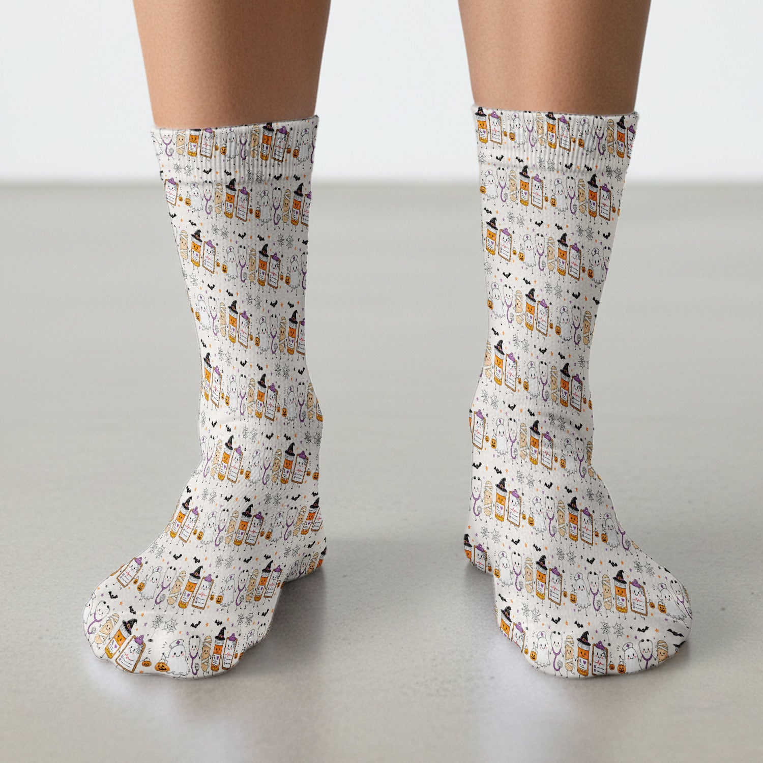 Halloween Medical Characters Print Socks, Adult Socks for Men and Women