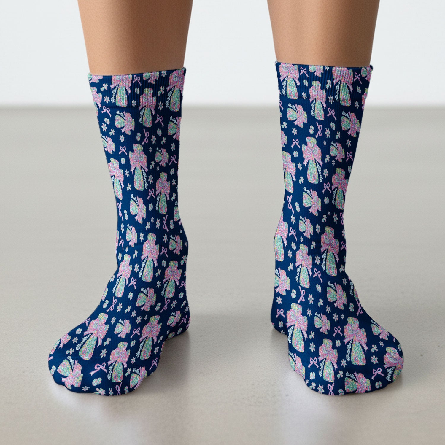 Colorful Bow Pattern Socks, Adult Socks for Men and Women