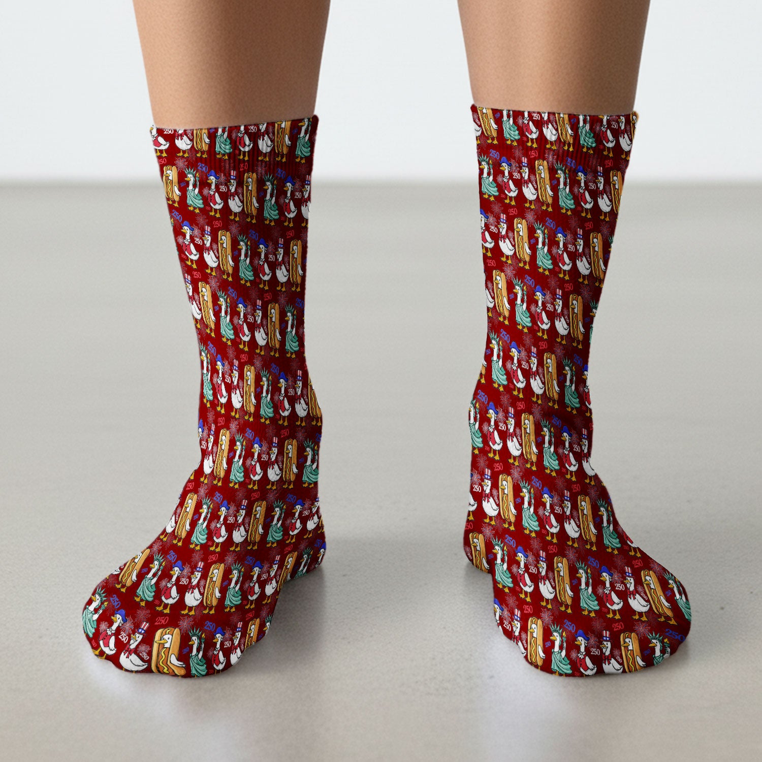 Patriotic Duck Independence Day Pattern Socks, Adult Socks for Men and Women