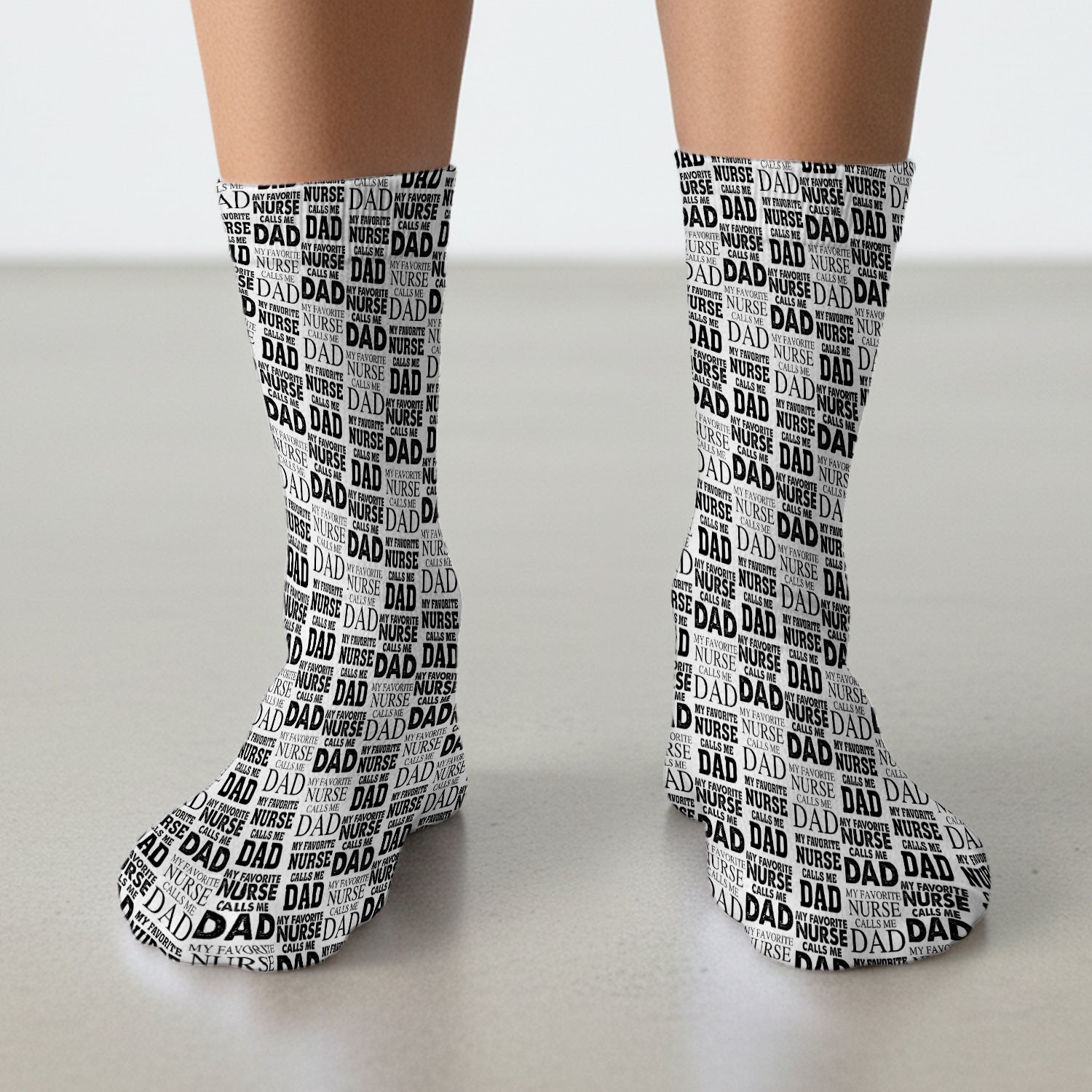 Favorite Nurse Calls Dad Pattern Socks, Breathable Fabrics Medical Uniform