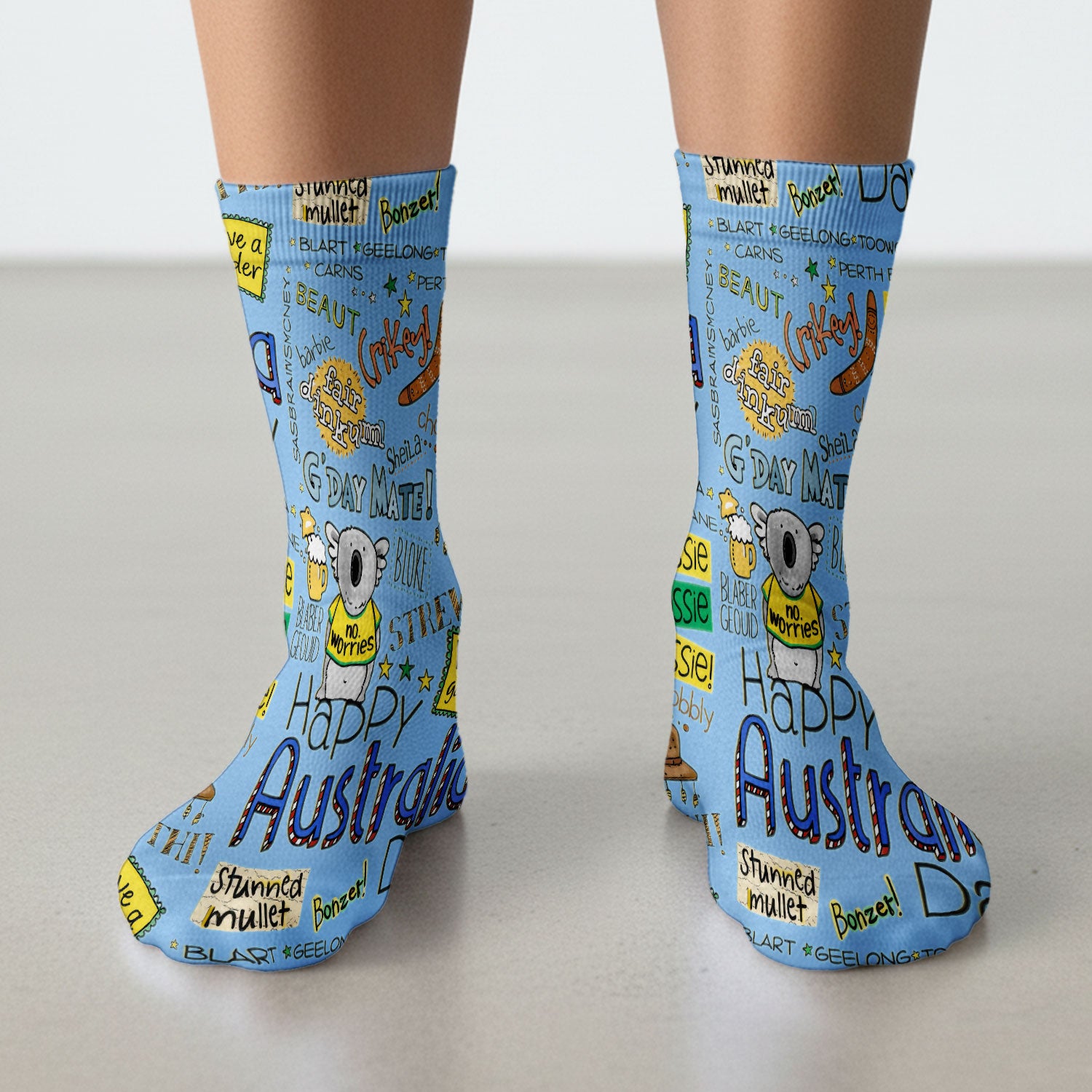 Cute Cartoon Koala Australia Pattern Medical Socks, Adult Socks for Men and Women