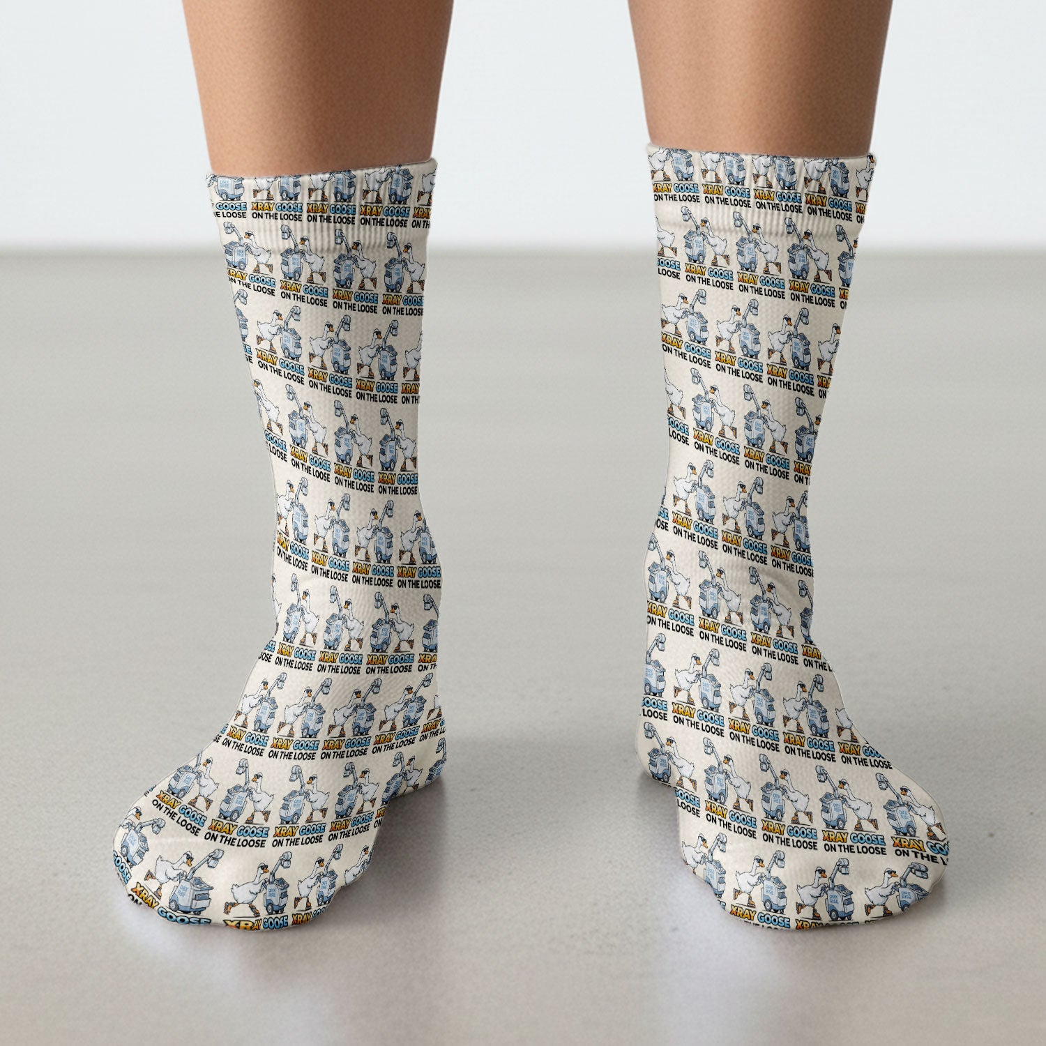 Funny Xray Goose On The Loose Pattern Socks, Breathable Fabrics Medical Uniform