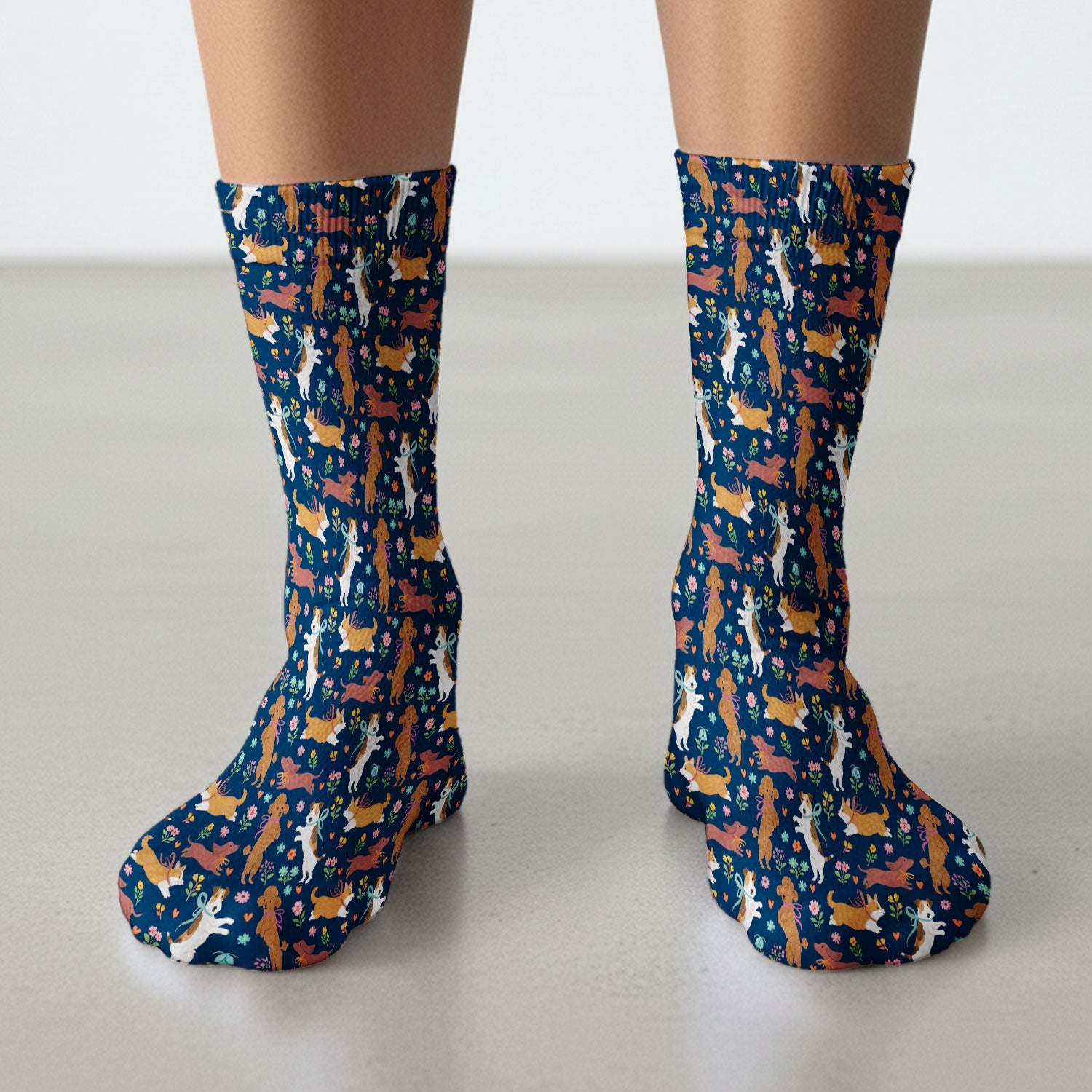 Cute Cartoon Dog Print Medical Socks, Socks for Nurse Doctor
