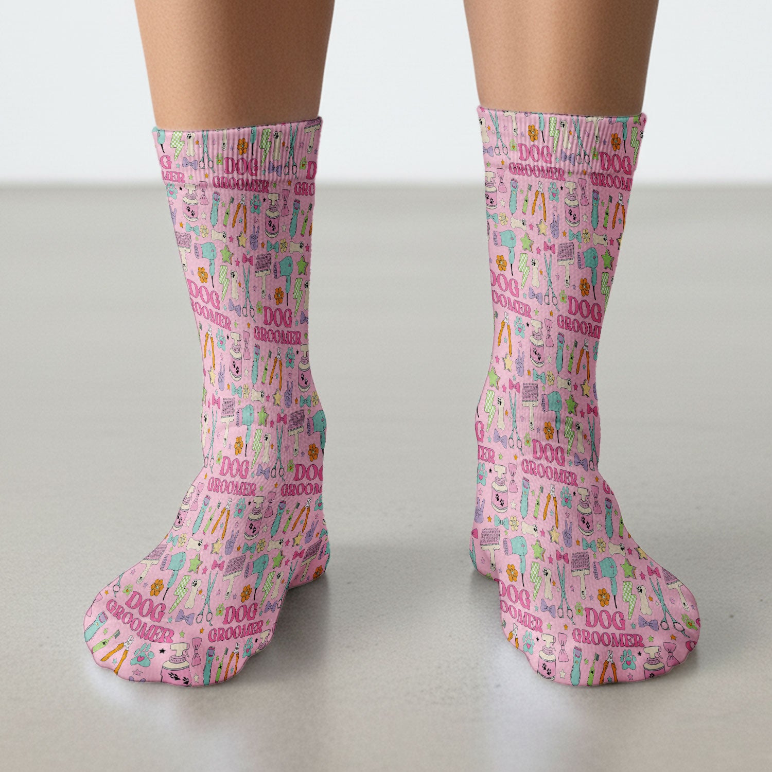 Dog Groomer Tools Pattern Medical Socks, Adult Socks for Men and Women