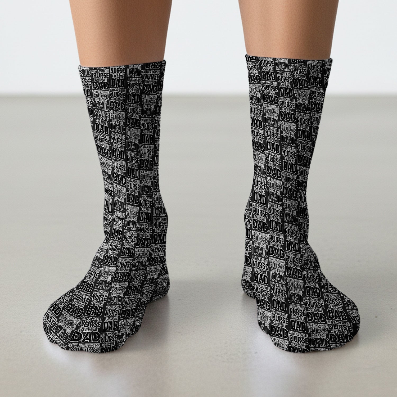Favorite Nurse Calls Dad Pattern Socks, Breathable Fabrics Medical Uniform