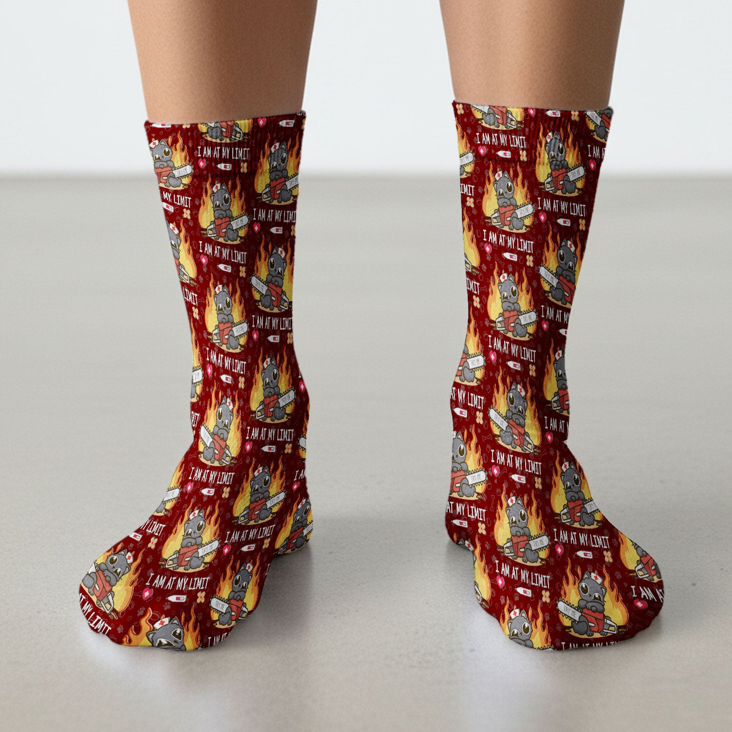 Funny Nurse Cat I Am At My Limit Medical Socks, Breathable Fabrics Medical Uniform