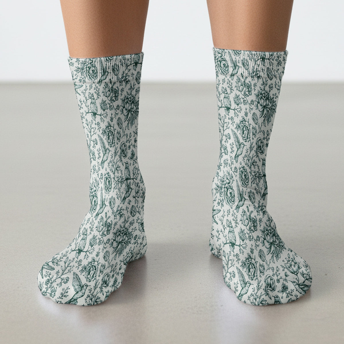 Vintage Hummingbird Pattern Socks, Adult Socks for Men and Women