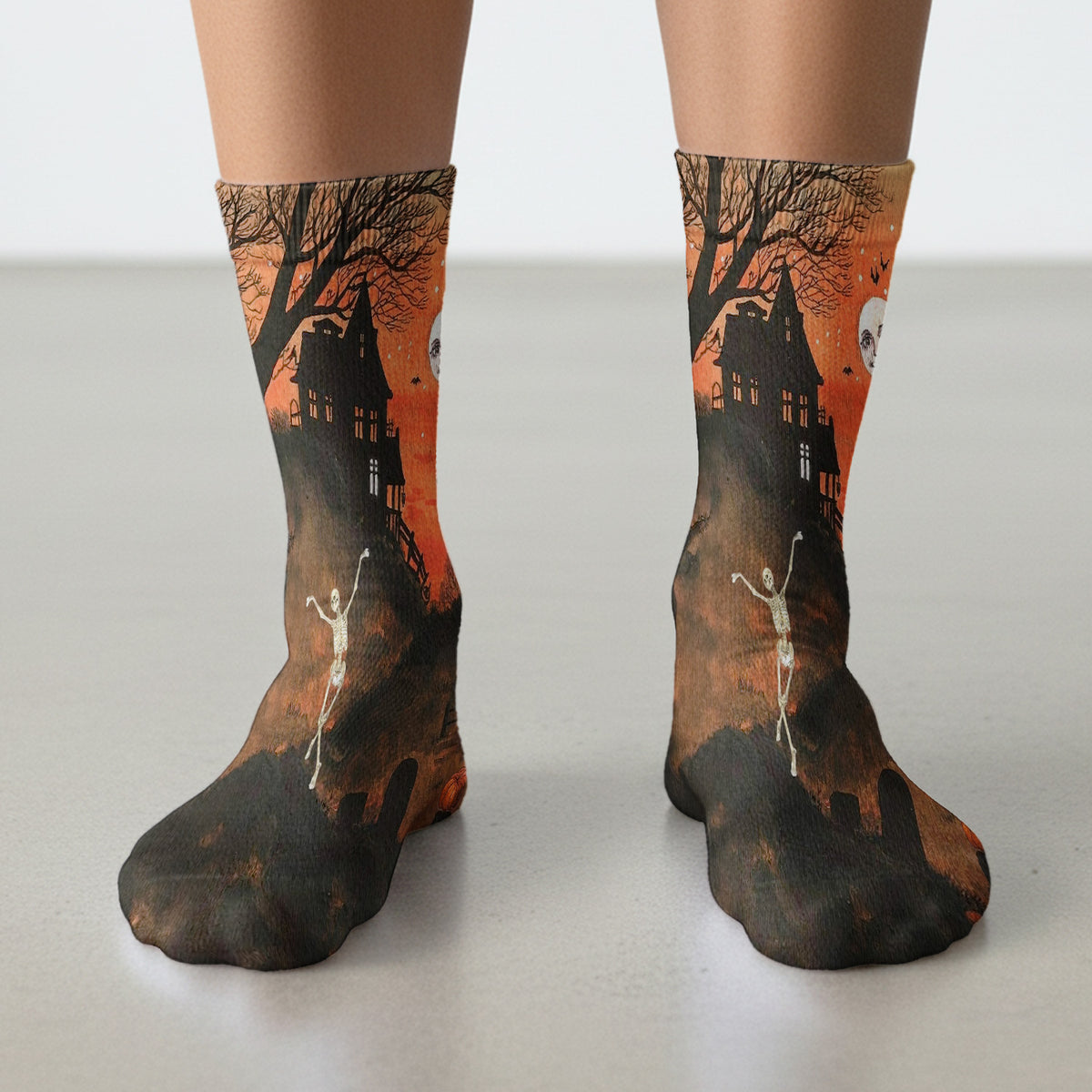 Bunte Socken mit Neongesichtern von Katzen, Socken für Damen und Herren