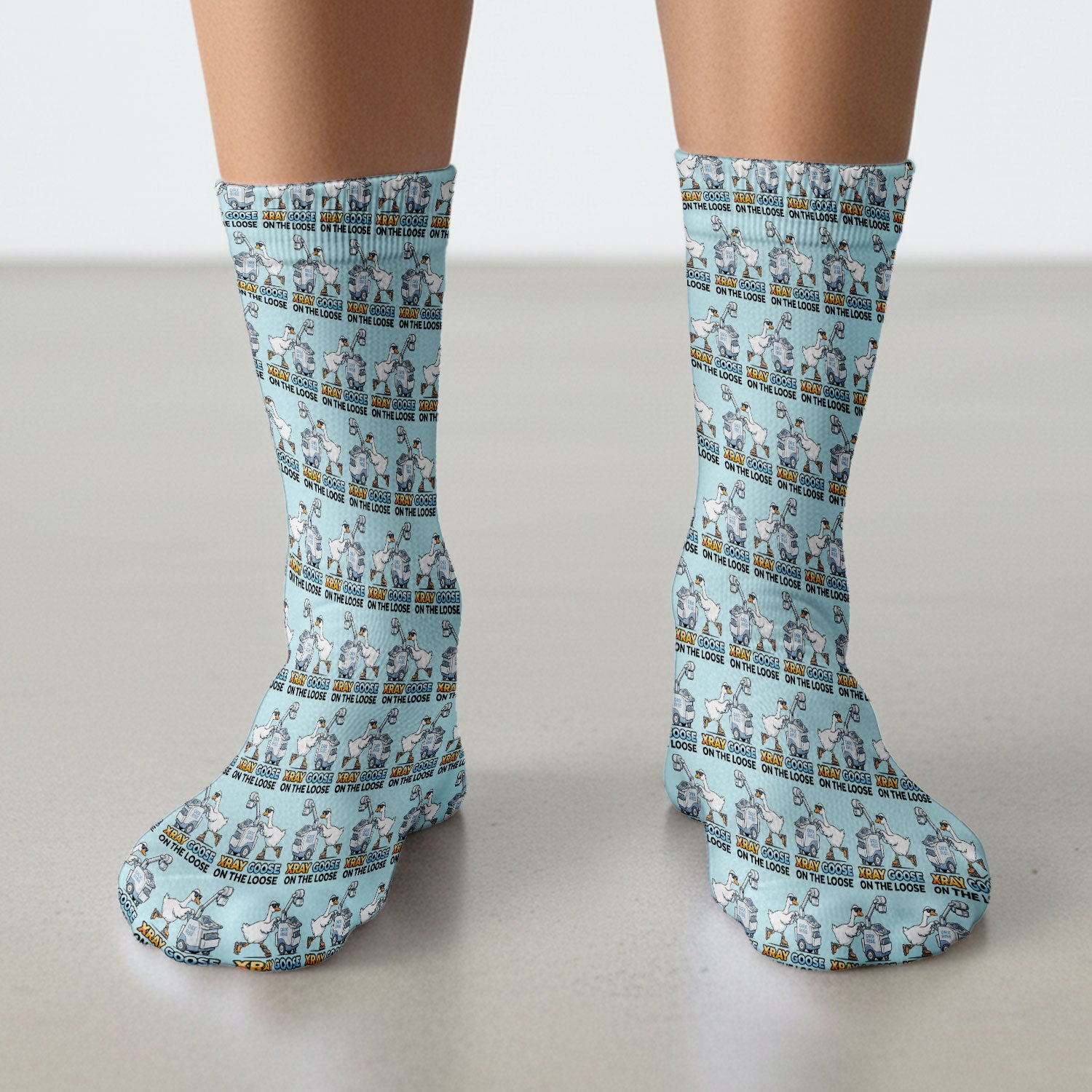 Funny Xray Goose On The Loose Pattern Socks, Breathable Fabrics Medical Uniform