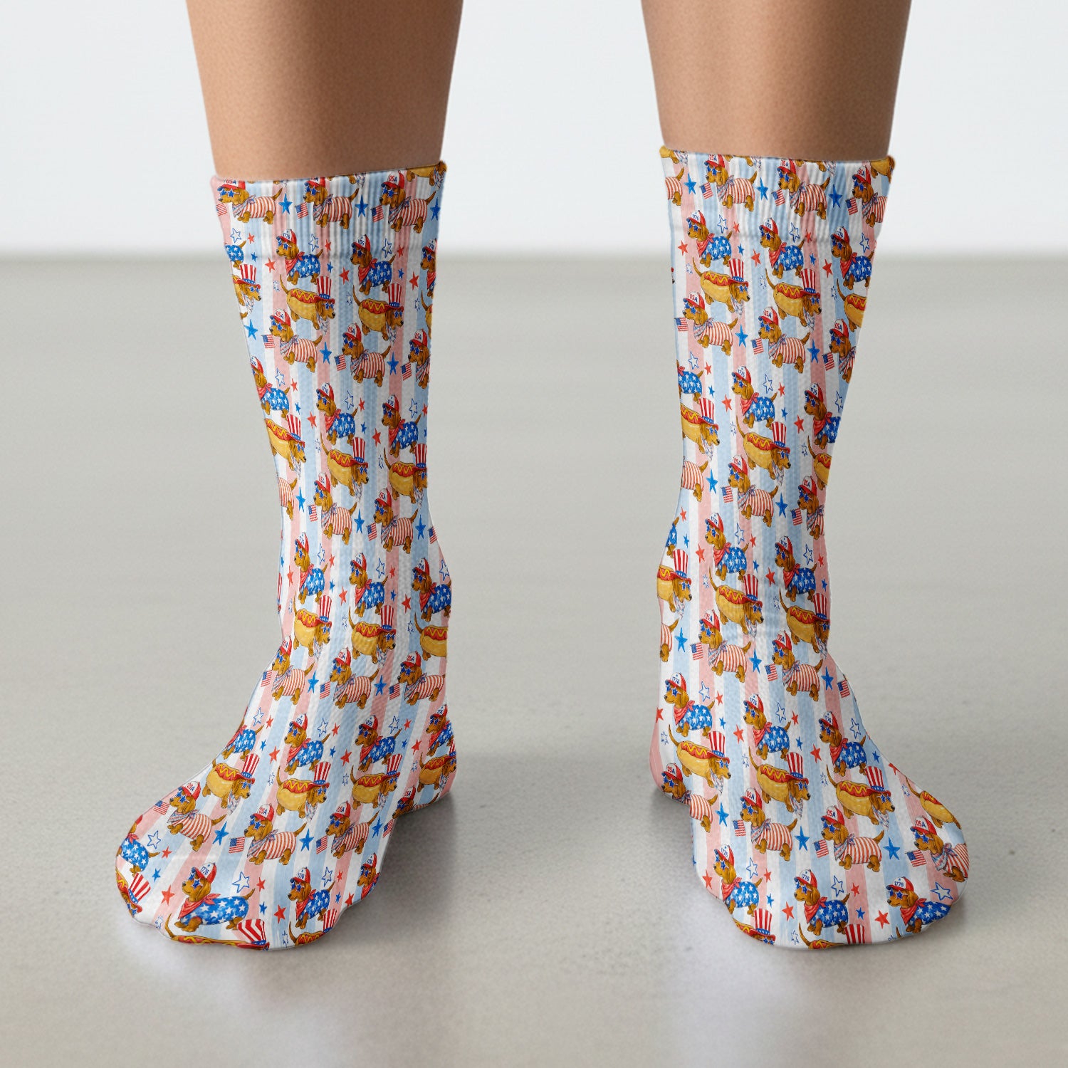 Fourth Of July Dachshund Pattern Socks, Adult Socks for Men and Women