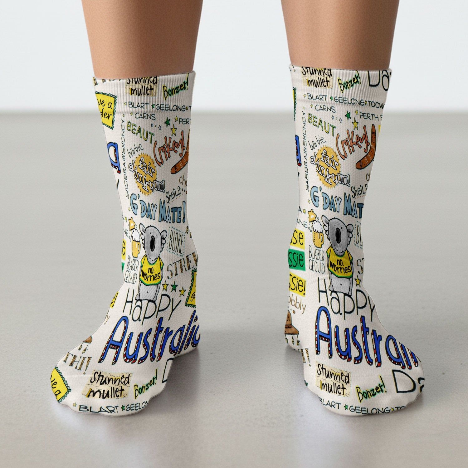 Cute Cartoon Koala Australia Pattern Medical Socks, Adult Socks for Men and Women