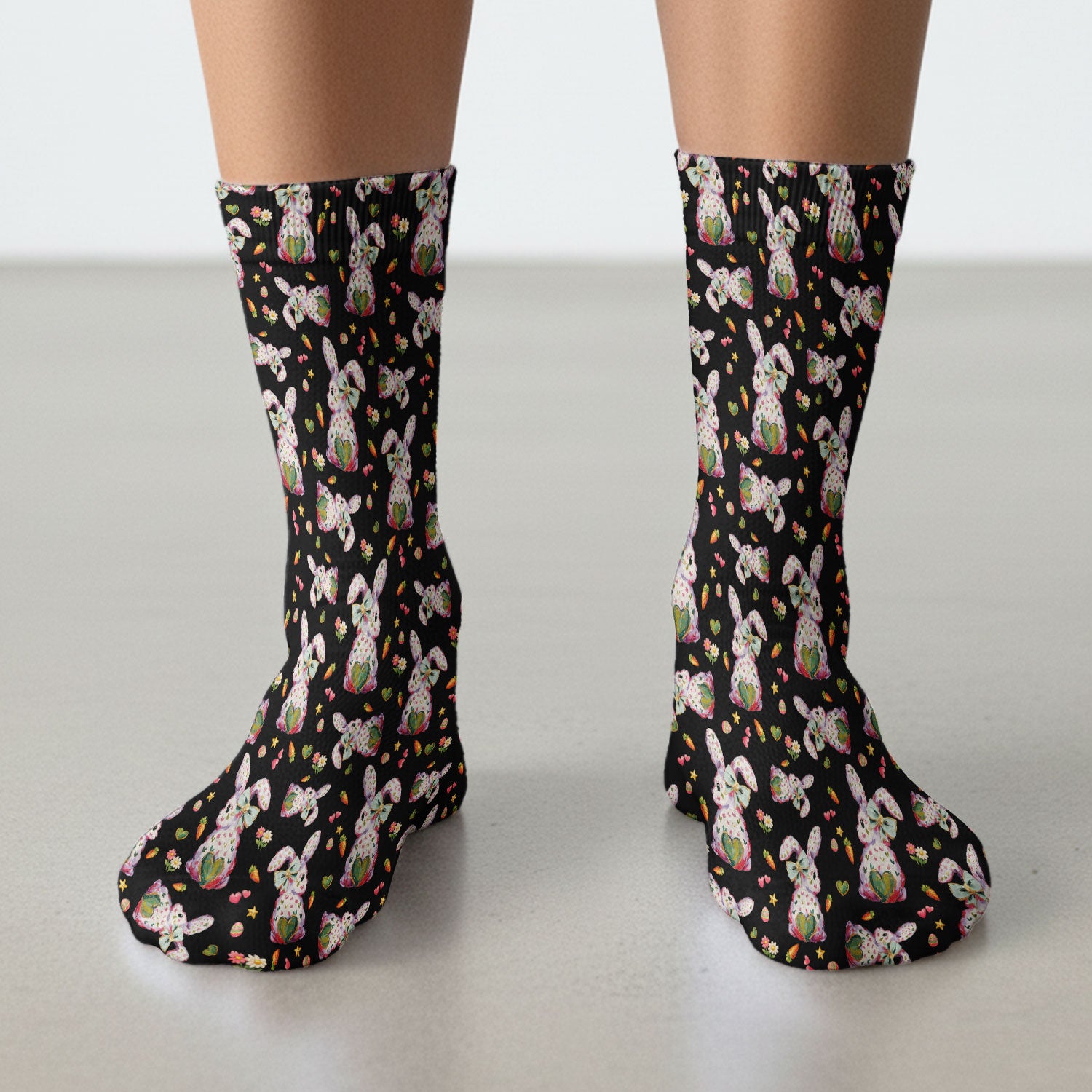 Cute Pastel Bunny Easter Pattern Medical Socks, Breathable Fabrics Medical Uniform