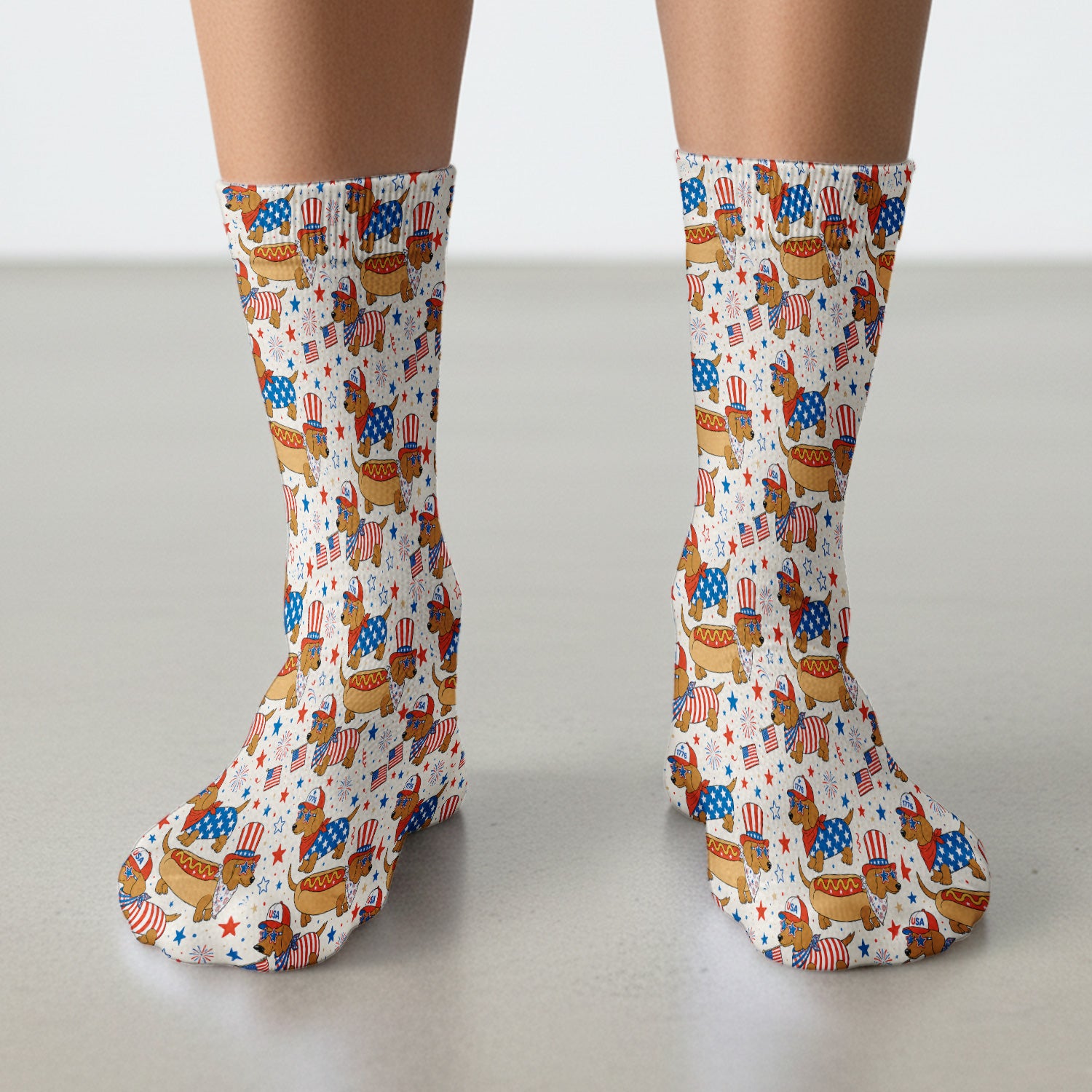 Patriotic Dachshund Fourth Of July Socks, Adult Socks for Men and Women