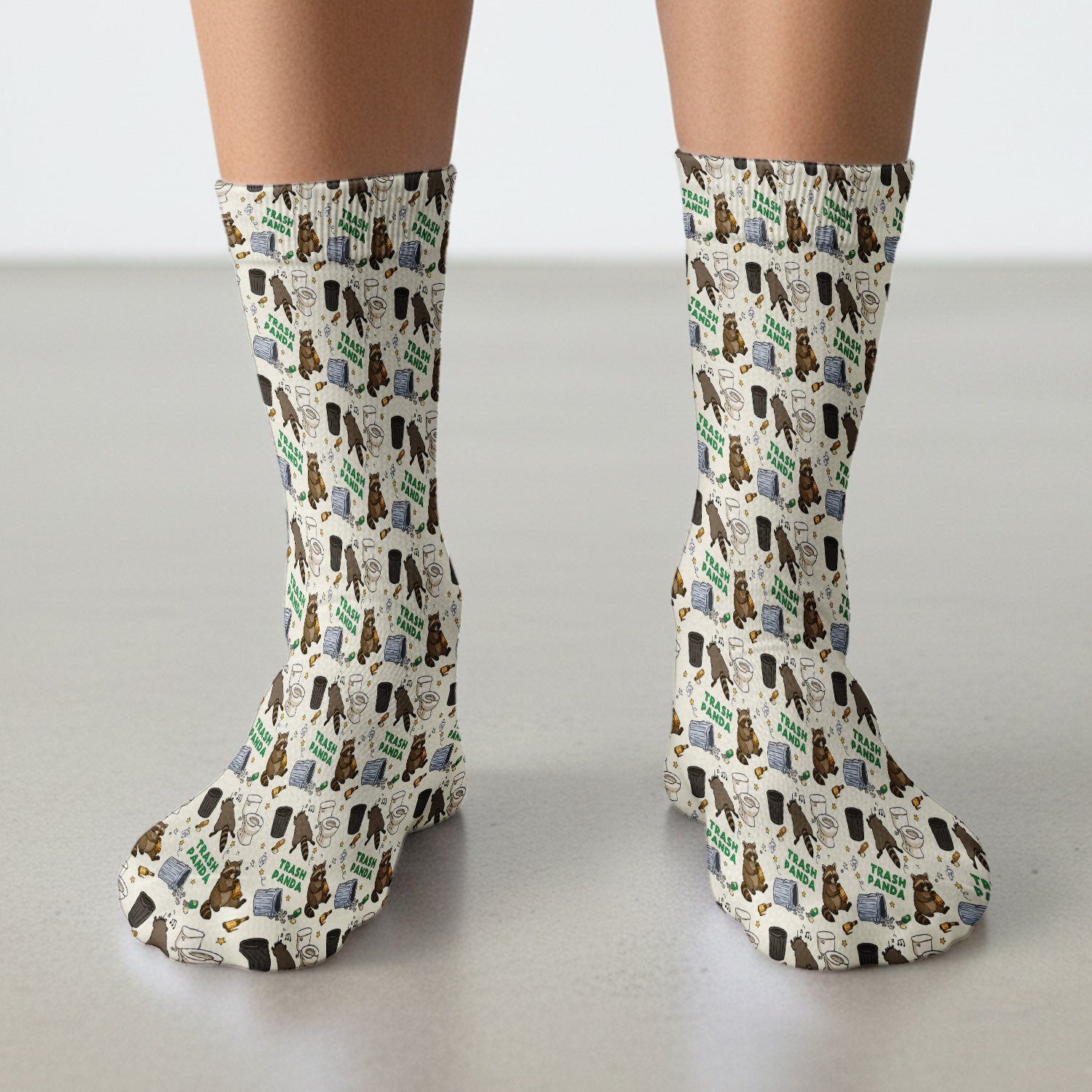 Funny Trash Panda Raccoon Socks, Adult Socks for Men and Women