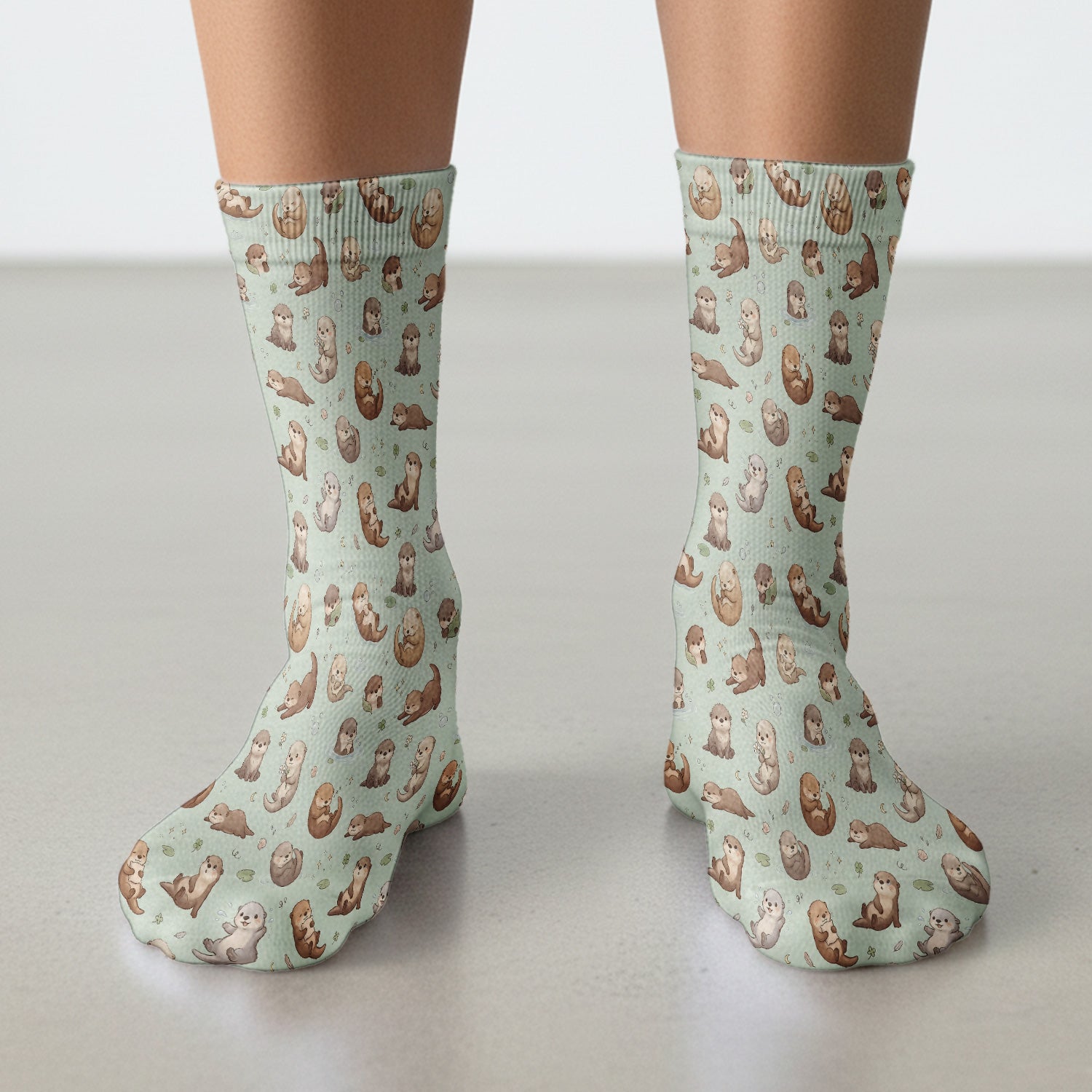 Cute Otter Pattern Socks, Adult Socks for Men and Women