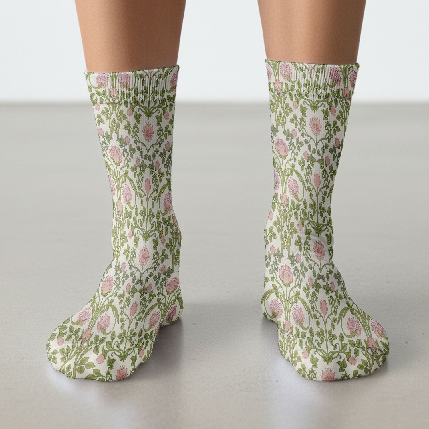 Cat Nurse Scrub Socks, Floral Scrub Sock For Women, Breathable Fabrics Nursing Uniform