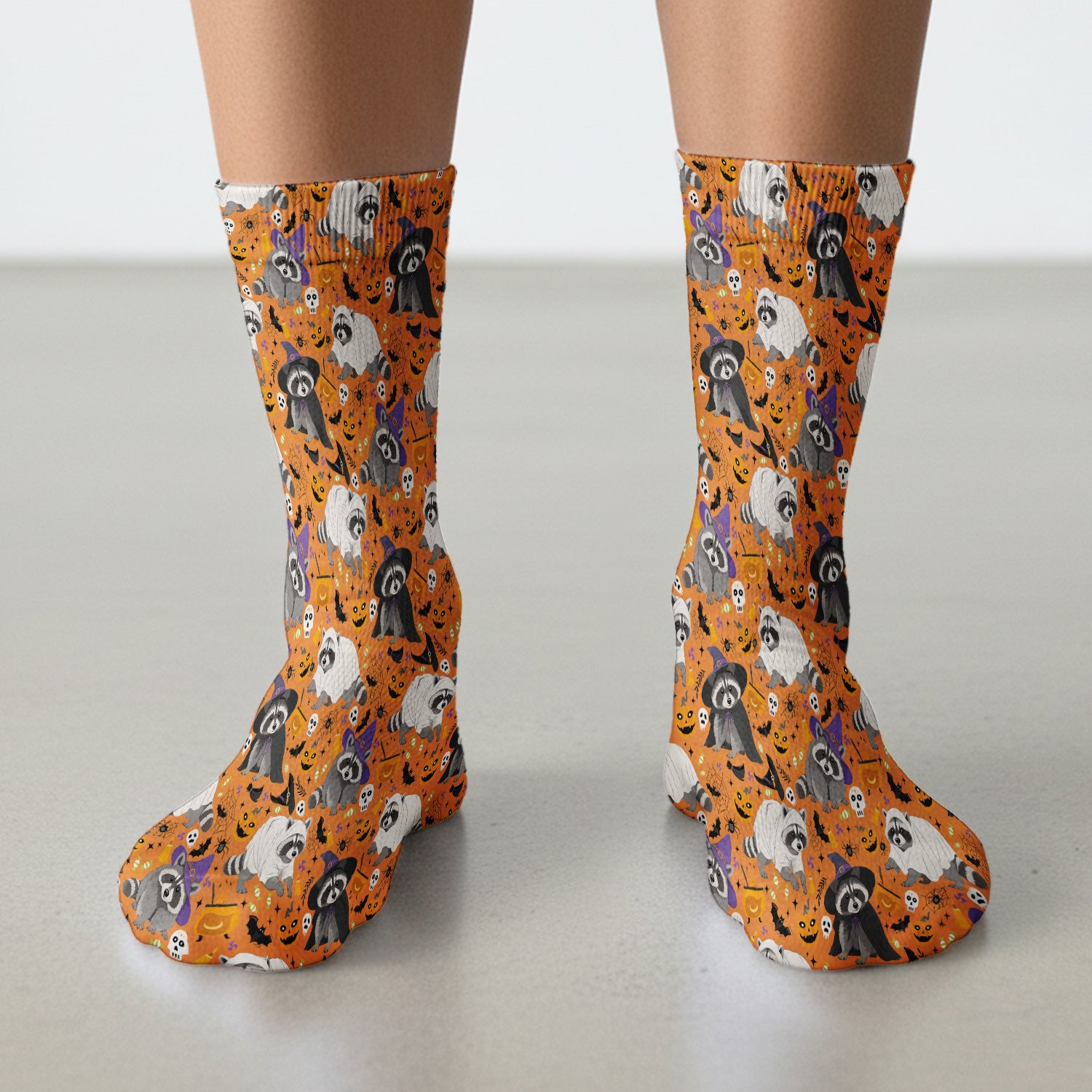 Cute Halloween Raccoon Costumes Print Socks, Adult Socks for Men and Women