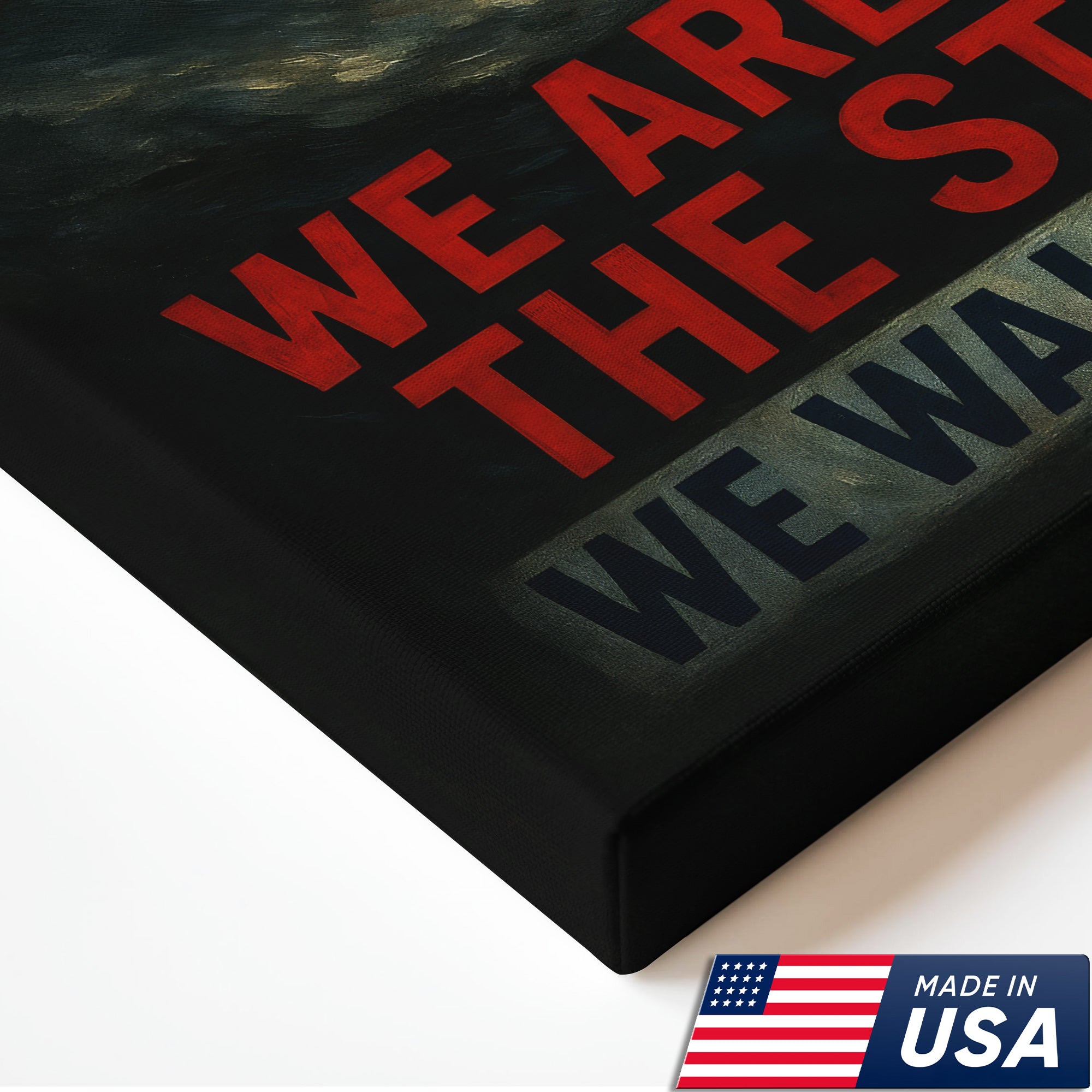 Strong Nurse Wall Art Canvas - Inspirational Quote We Are Made By The Storms - Patriotic American Flag Nursing Gift Made in USA