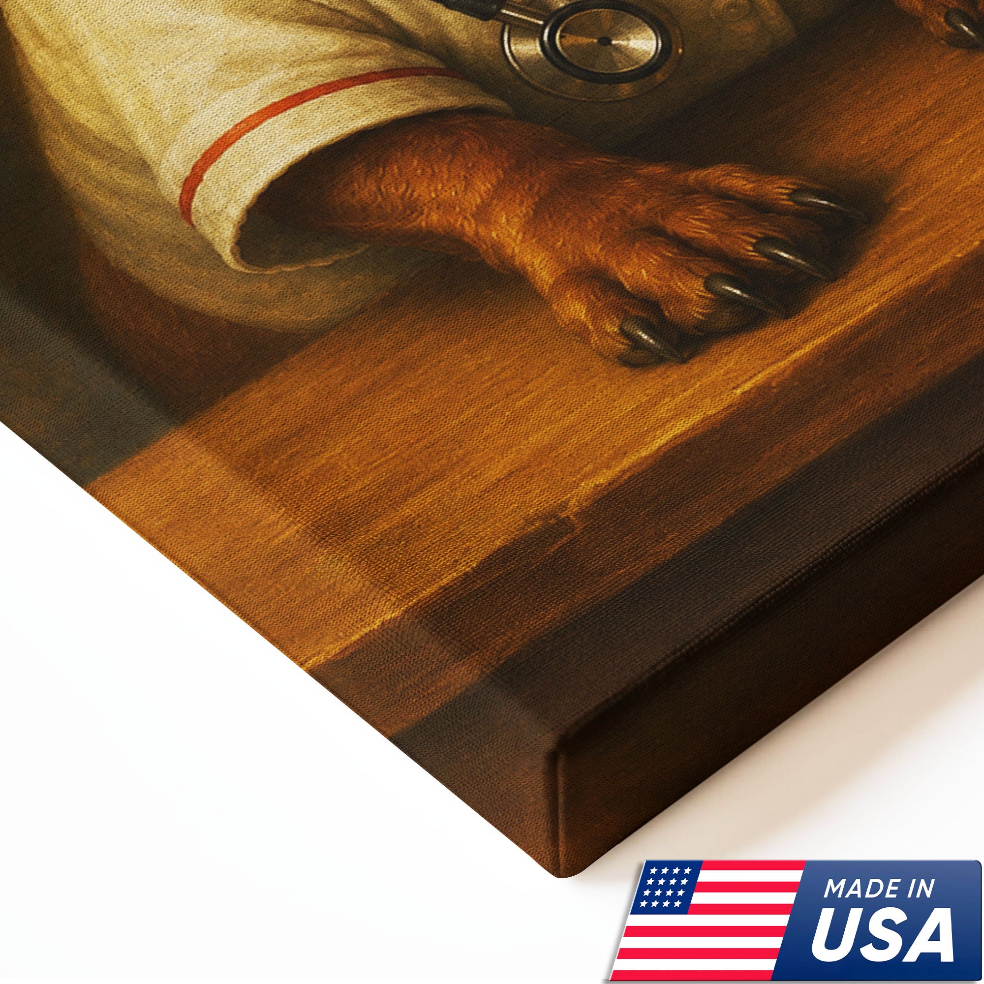Vintage Nurse Dachshund Portrait Canvas Wall Art, Heartfelt Medical Dog Artwork