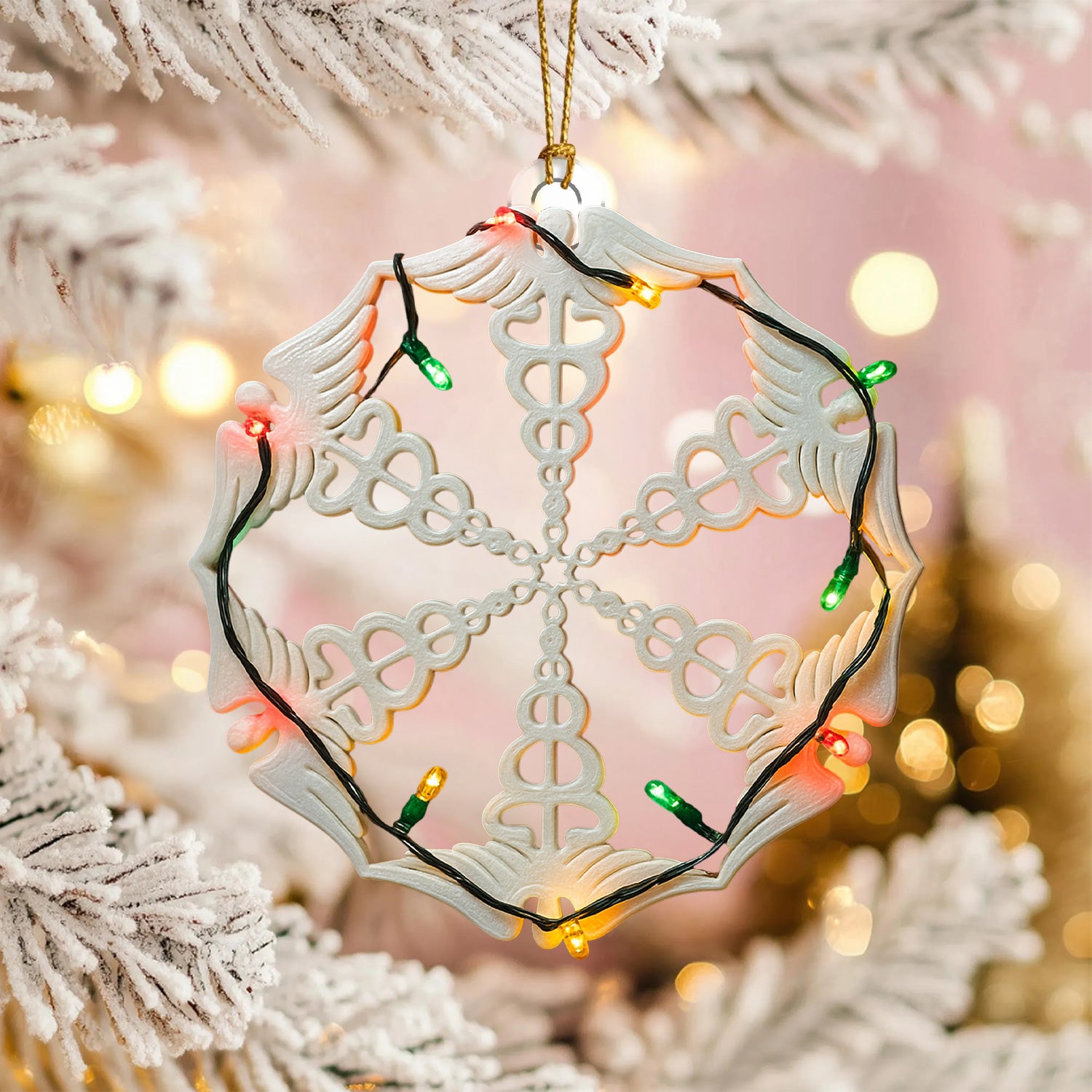 Stethoscope Snowflake Ornament – Funny Medical Christmas Decoration – Unique Holiday Gift for RN, LPN, CNA, and Doctor