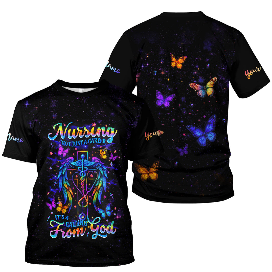 Personalized Christian Nurse Shirt - Nursing Is A Calling From God Design - Gift for Women RN LPN & Healthcare Workers