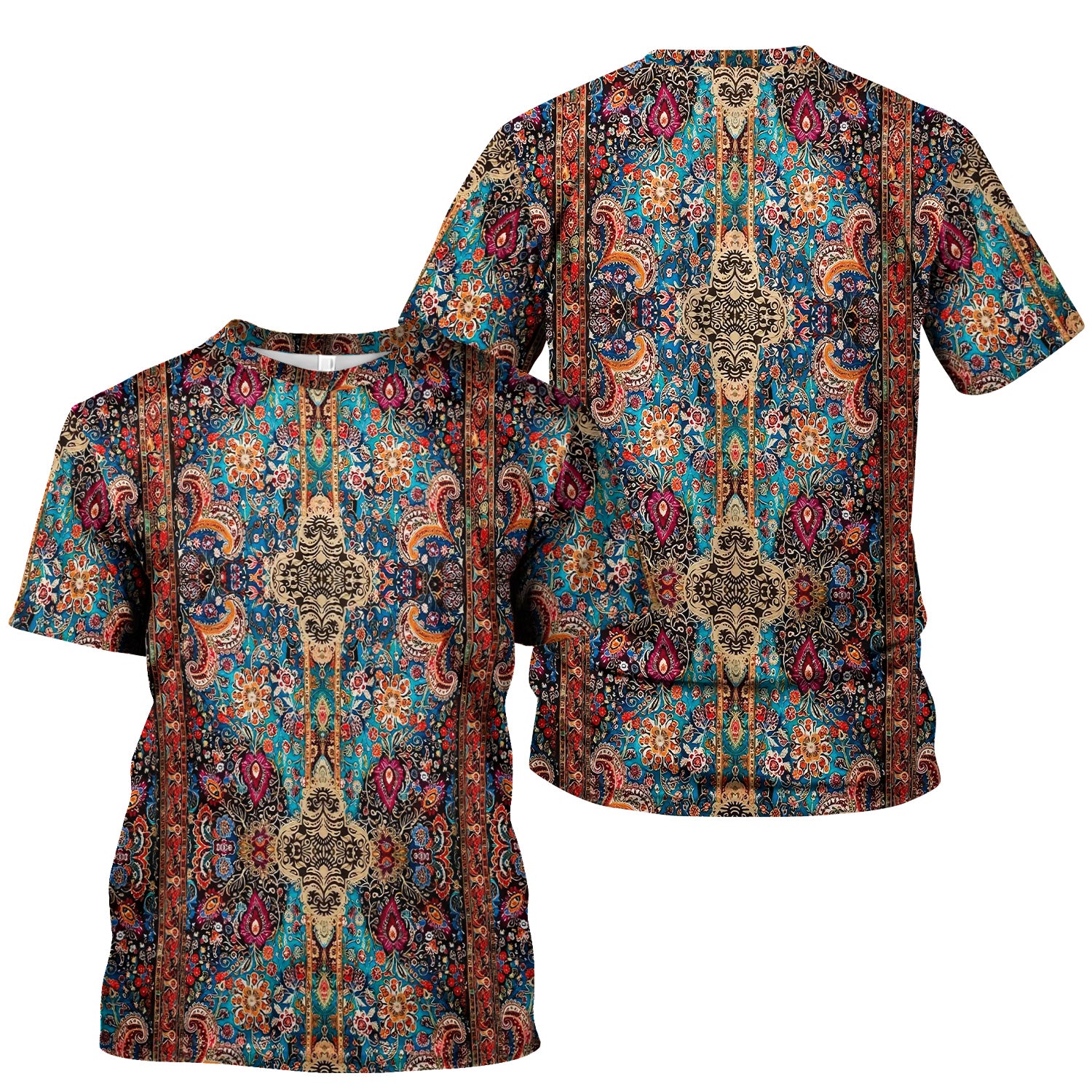 Artistic Bohemian Nurse Scrub Top - Colorful Tapestry & Boho Pattern Design - Thoughtful Gift for Women RN LPN & Healthcare Workers