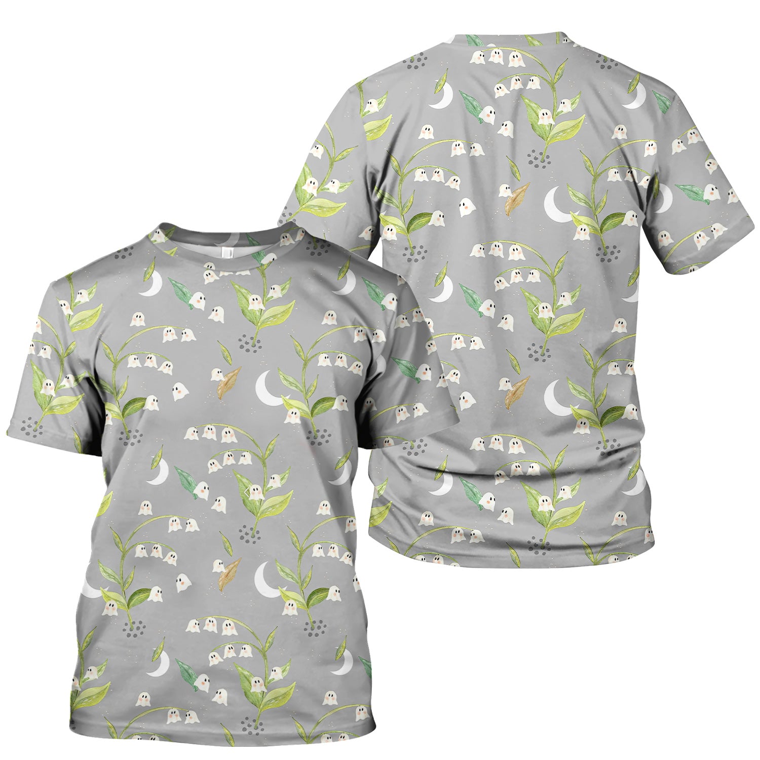 Funny Floral Ghost Nurse Shirt - Lily of the Valley Graphic Tee - RN LPN CNA Healthcare Workers Gift