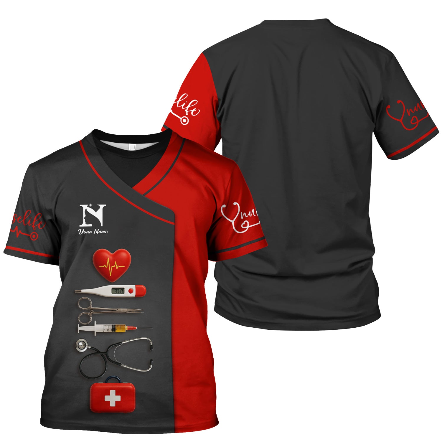 Personalized Nurse Shirt - Nursing Graphic Tees for Women - Gifts For Healthcare Workers
