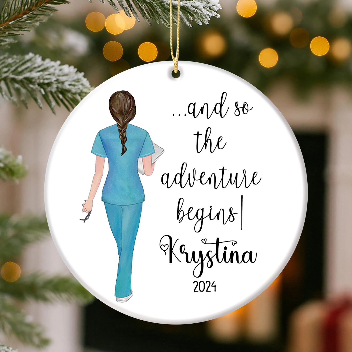 Custom Nurse Ornament, Graduation Gift 2025,  RN LPN CNA Medical Student Gift, Christmas Gift