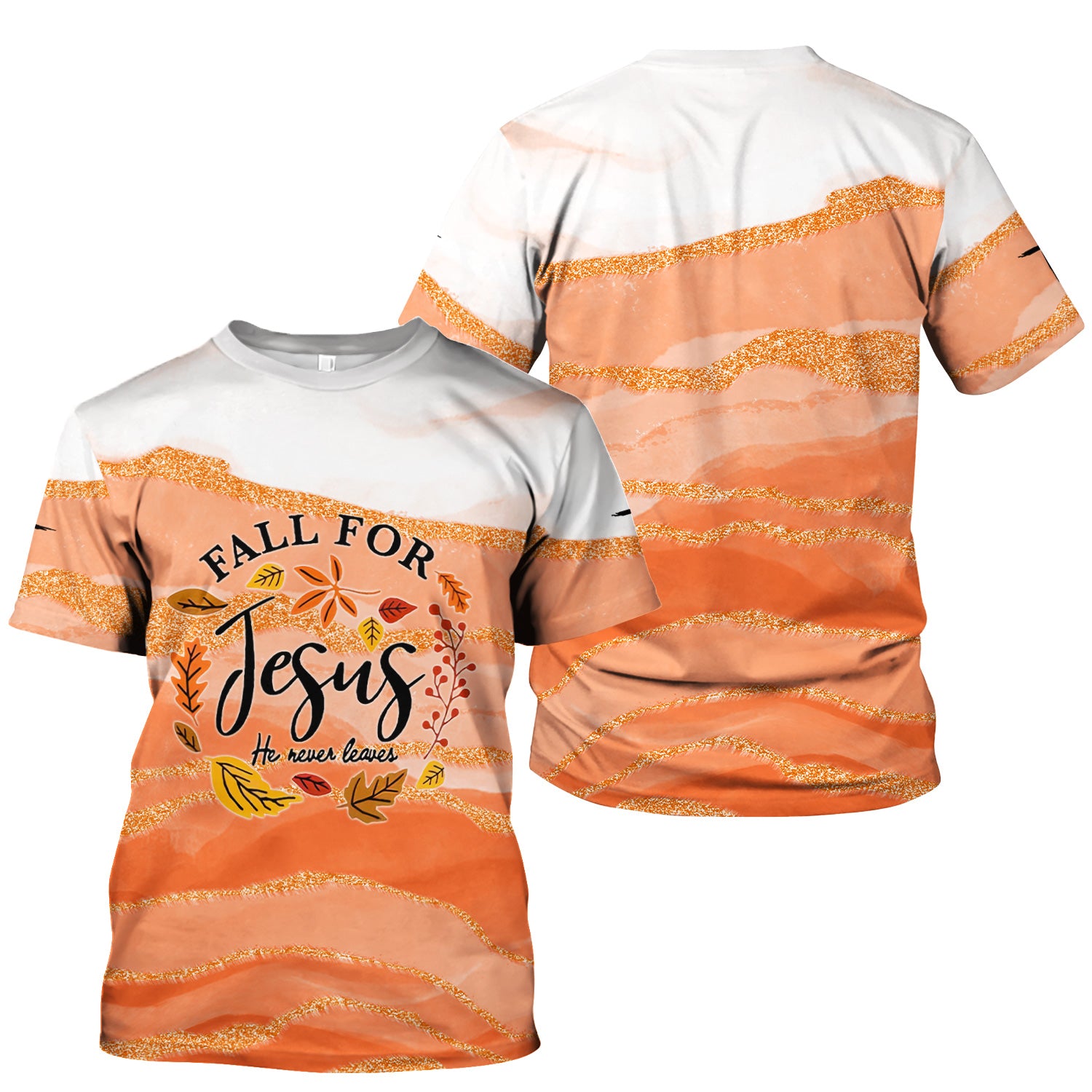 Christian Nurse Fall Scrub - Fall for Jesus He Never Leaves Shirt - Gift for Women RN LPN CNA