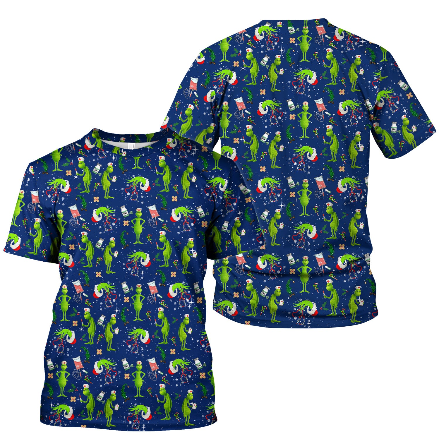 Funny Grinch Scrub Top - Christmas Nurse Shirt for Women - Multiple Color Options CNA RN LPN Gift
