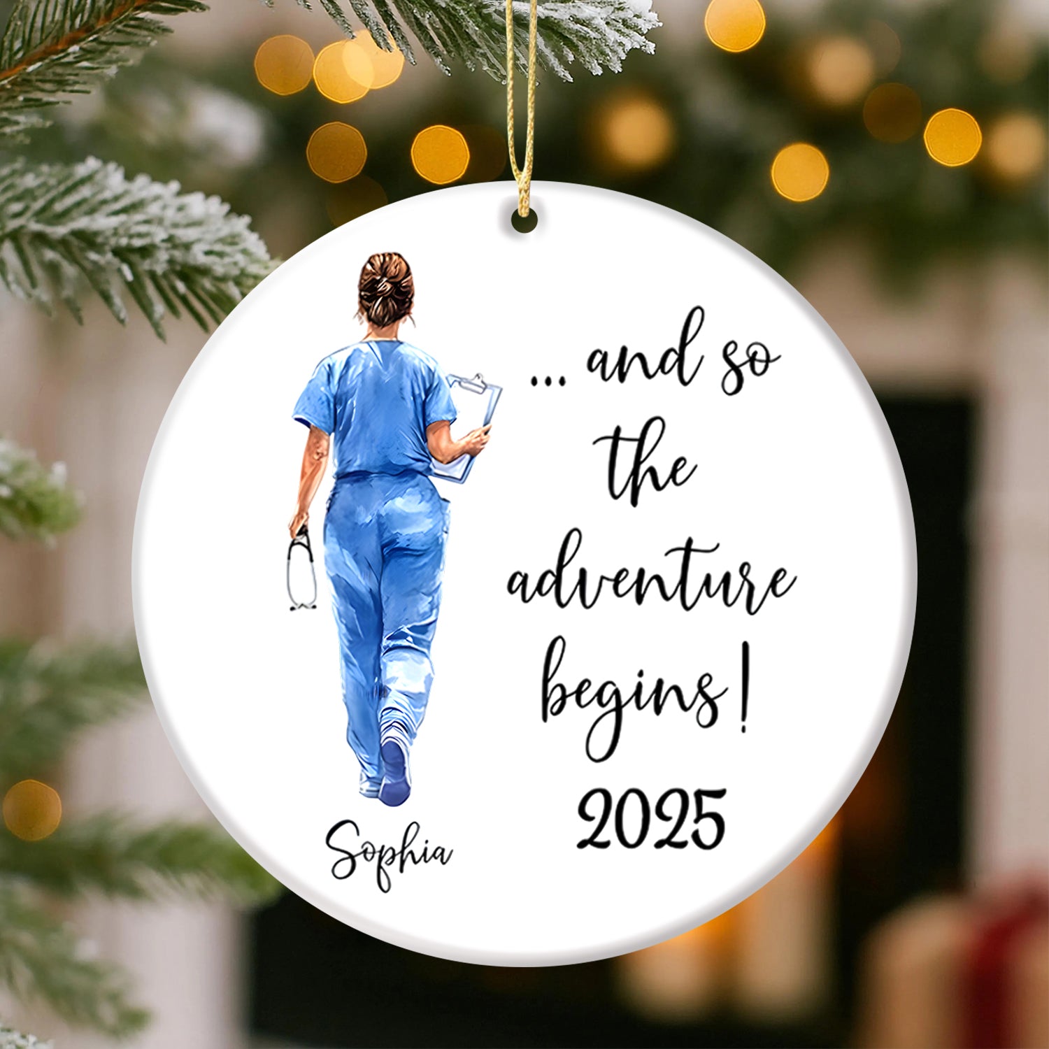 Personalized Nurse Graduation Ornament, Graduation Gift for RN LPN CNA, Christmas Gift