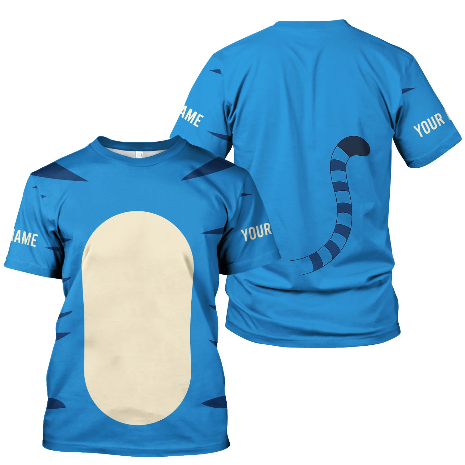 Personalized Blue Tiger Shirt - Animal Costume with Tail Graphic Tee - Gift for Women RN LPN CNA