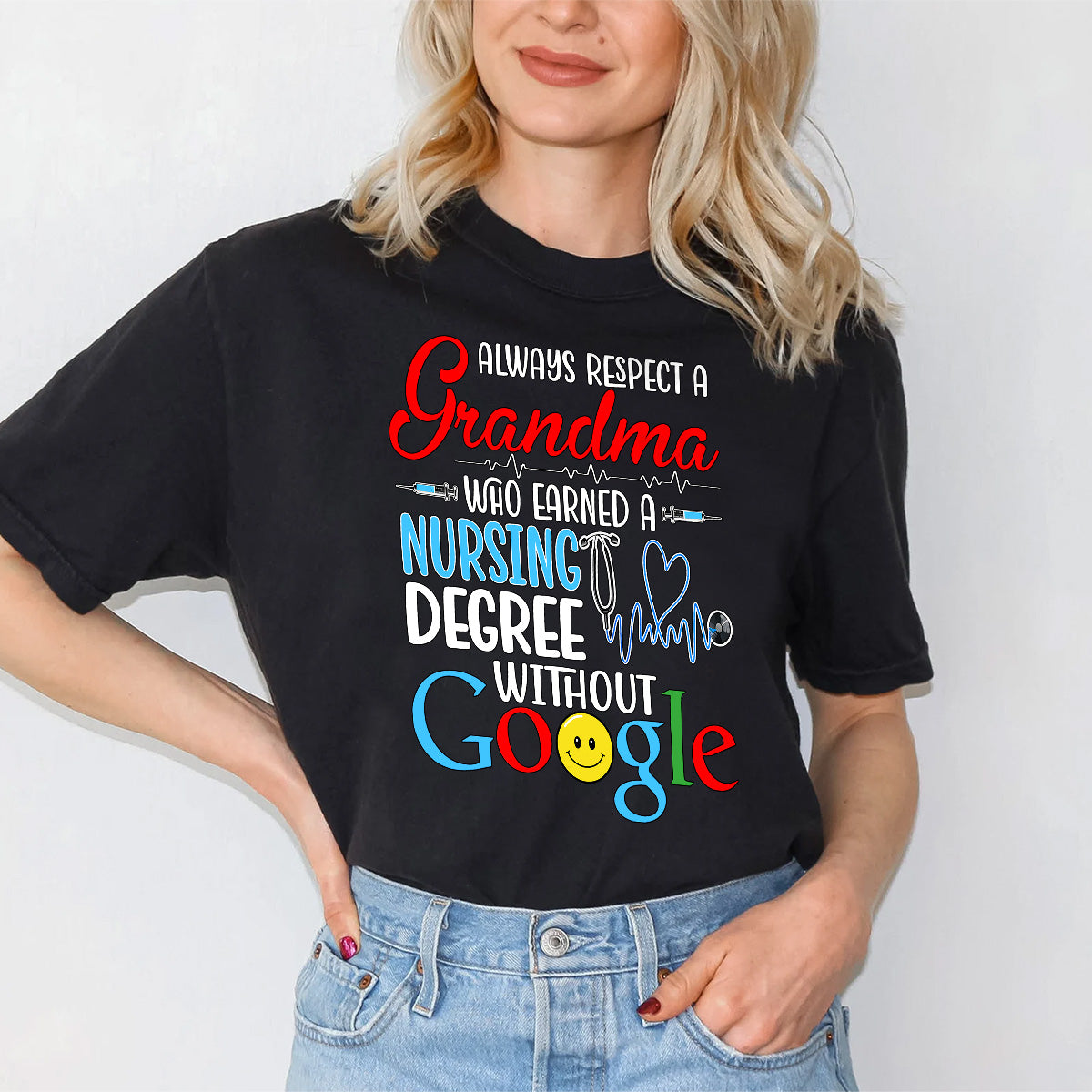 Funny Nursing Grandma Shirt, Respect Grandma Nurse Tee, RN LPN CNA Gift