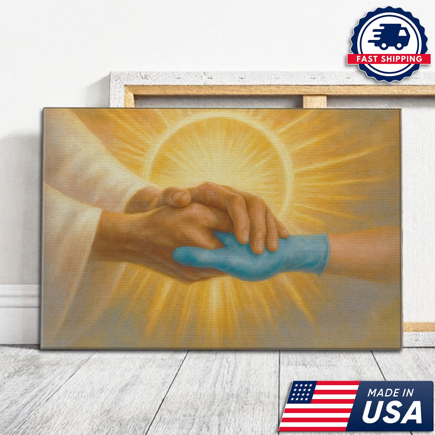 Faith Nurse Canvas for Women, Healing Hand of God, RN LPN CNA Gift