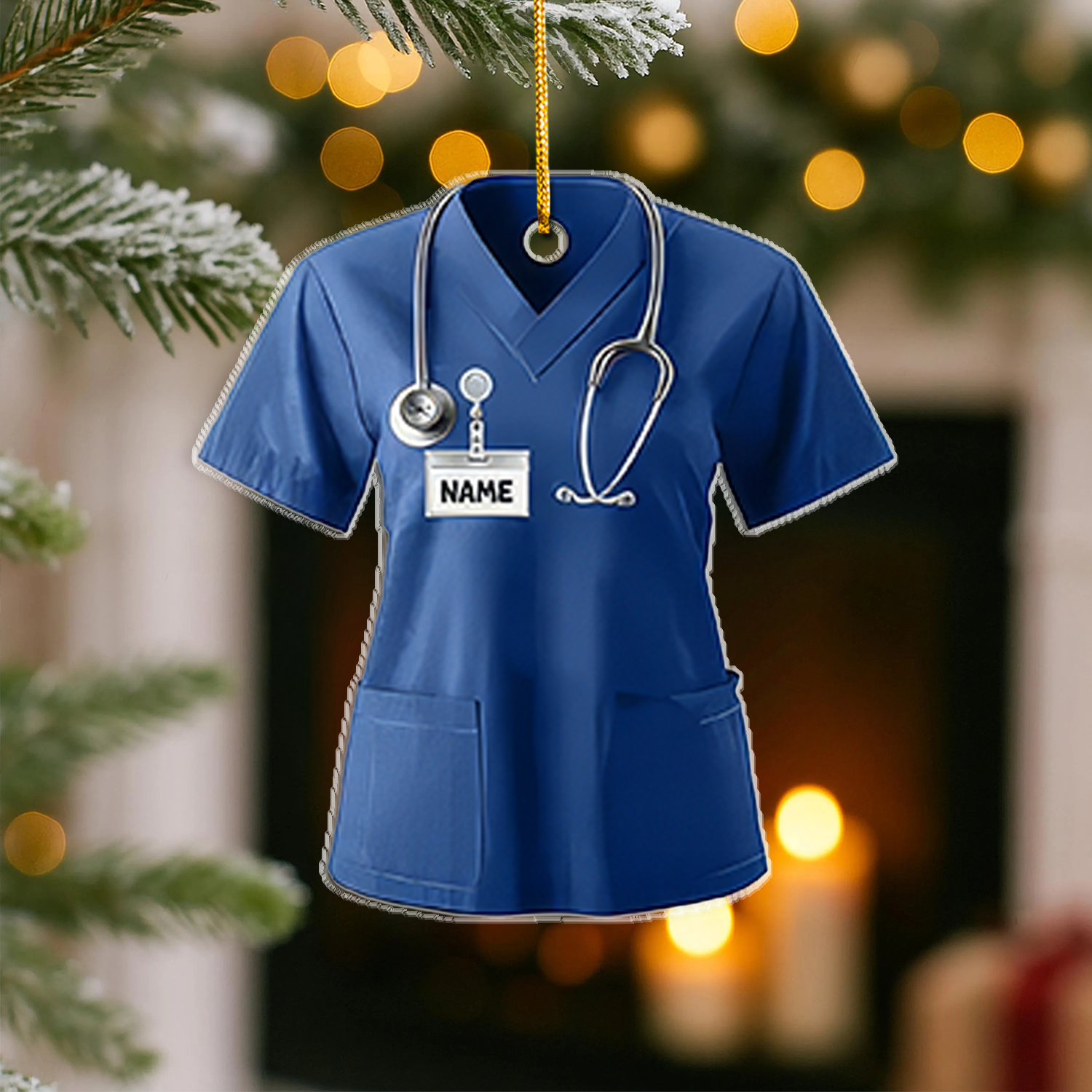 Personalized Nurse Scrubs Ornament, Nurse Uniform Ornament, Custom Name Nurse Ornament Gift for CNA RN LPN
