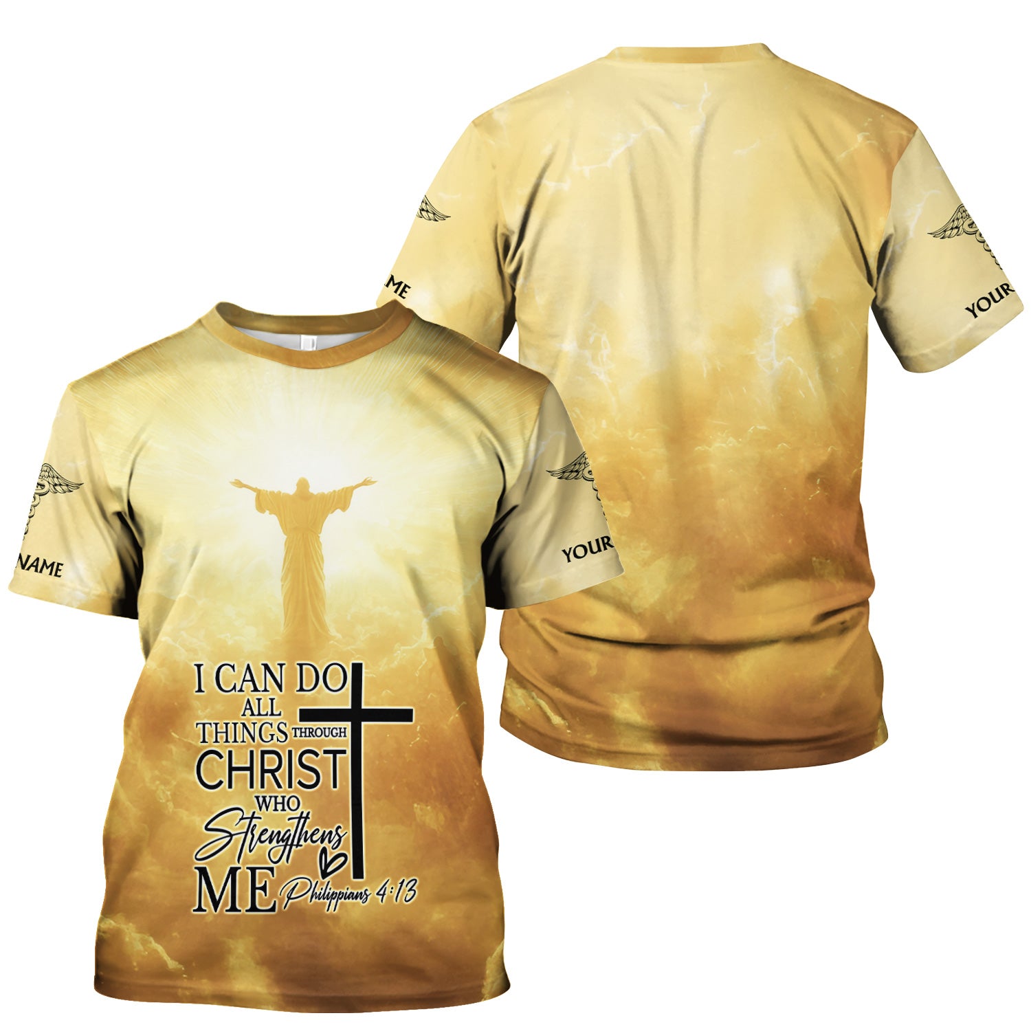 Personalized Nursing Faith Shirt for Women - Bible Verse All Things Through Christ - RN LPN CNA ER Gift