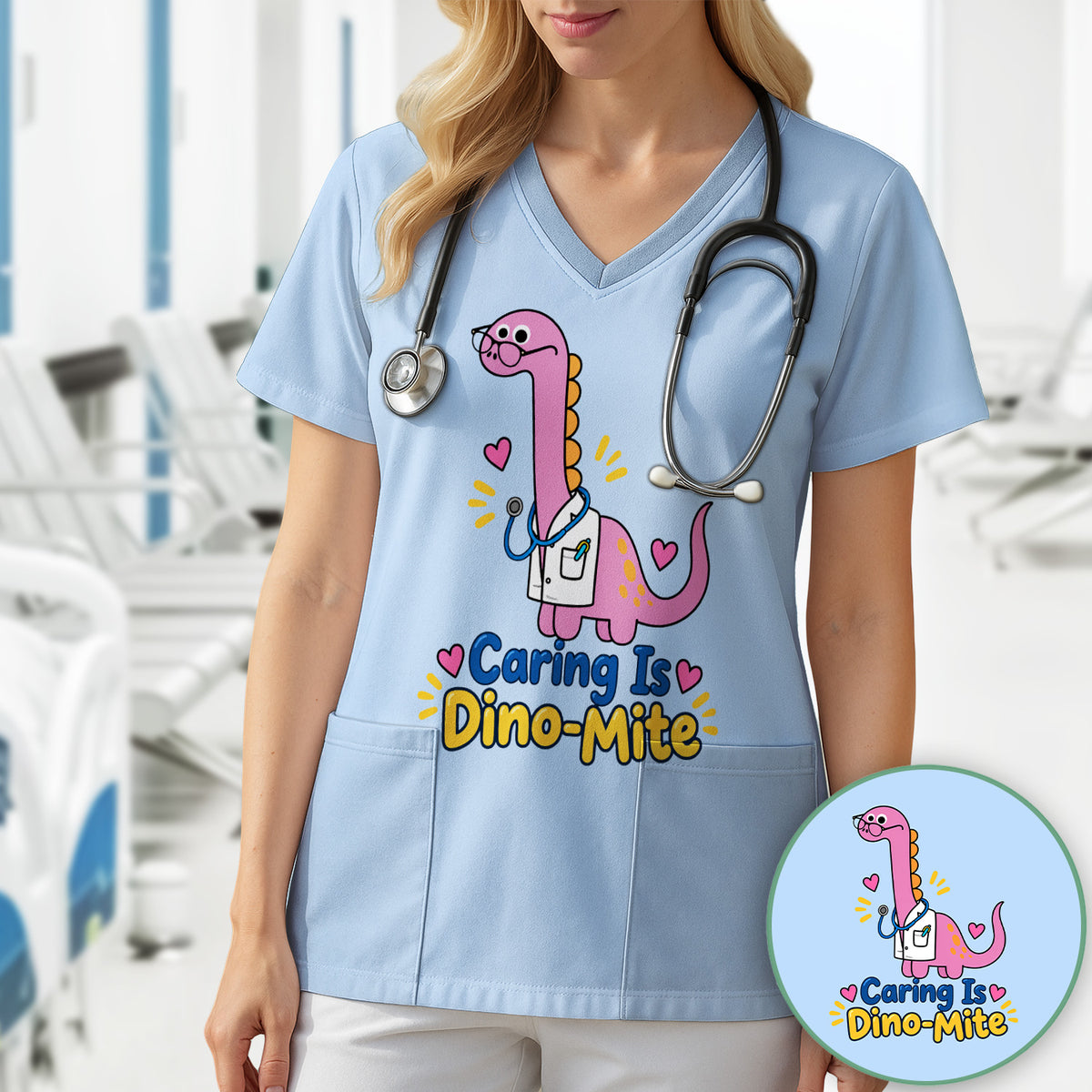 Caring Is Dino-Mite Dinosaur T-Shirt