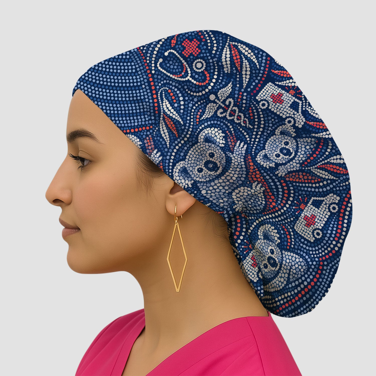 Koala Dot Art Medical Pattern Cap, Bouffant Scrub Caps for Women