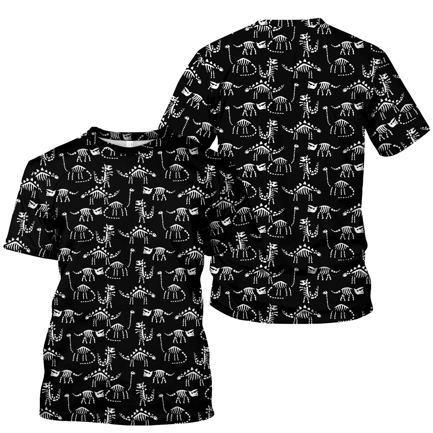 Funny Dinosaur Skeleton Scrub Top - Cute Dino Fossil Pattern Graphic Design - RN LPN CNA Healthcare Workers Gift