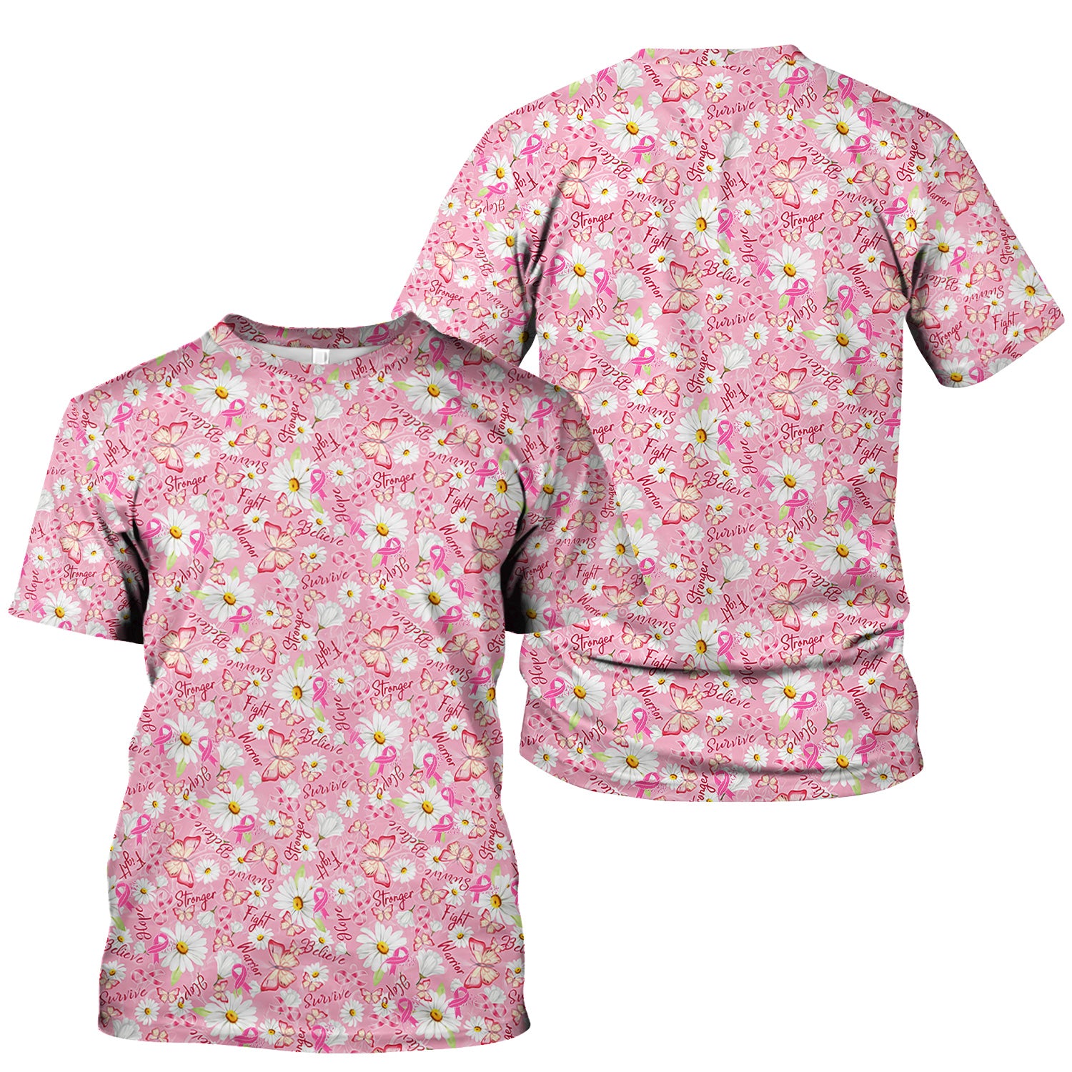 Breast Cancer Awareness Scrub - Warrior Survivor Hope & Pink Ribbon Top - Gift for Women RN LPN CNA