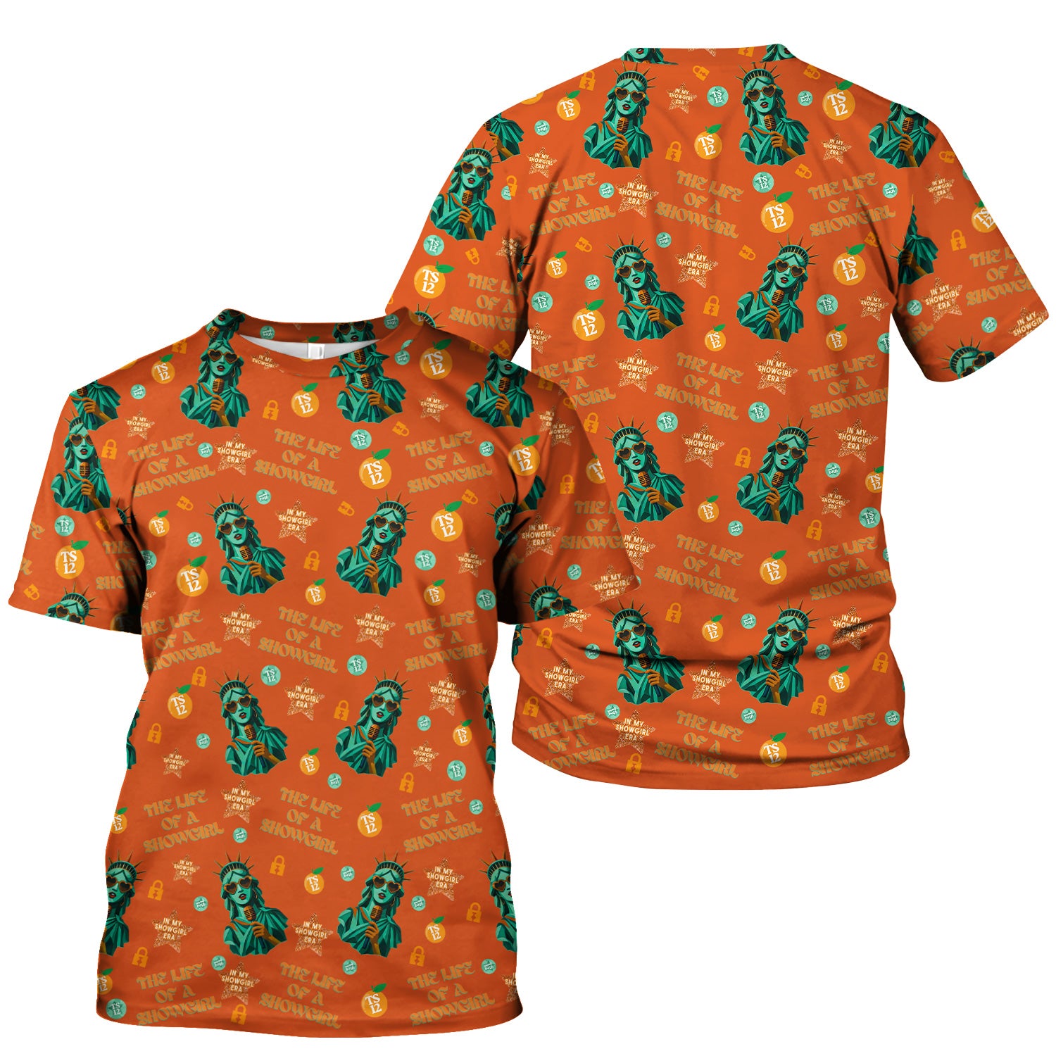 Funny Women's Showgirl Shirt - Cool Liberty Statue TS12 Orange Graphic Tee - Gift for Healthcare Professionals & Nursing Students