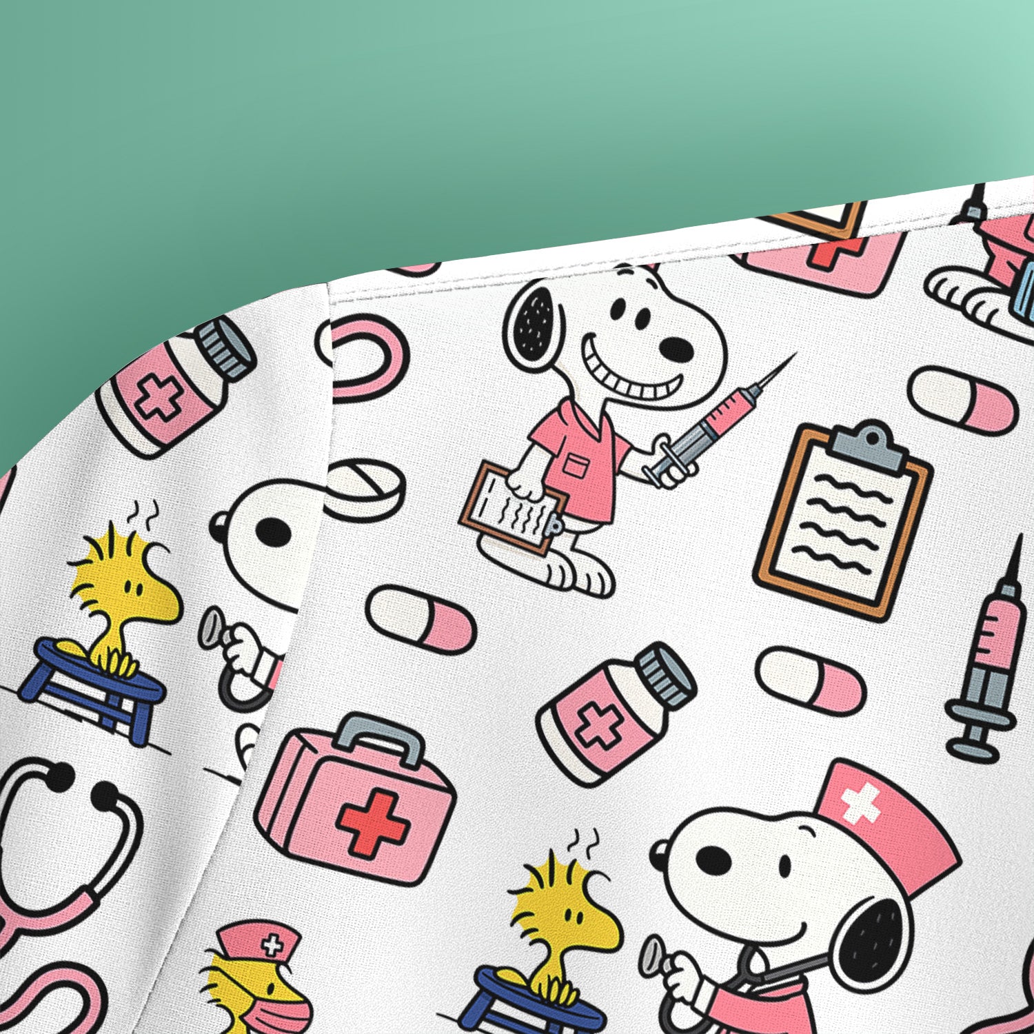 Custom Scrub Top for Nurses - Funny Snoopy Medical Scrub Shirt Multi Color - Cute Nursing Scrub Shirt with Handy Pockets