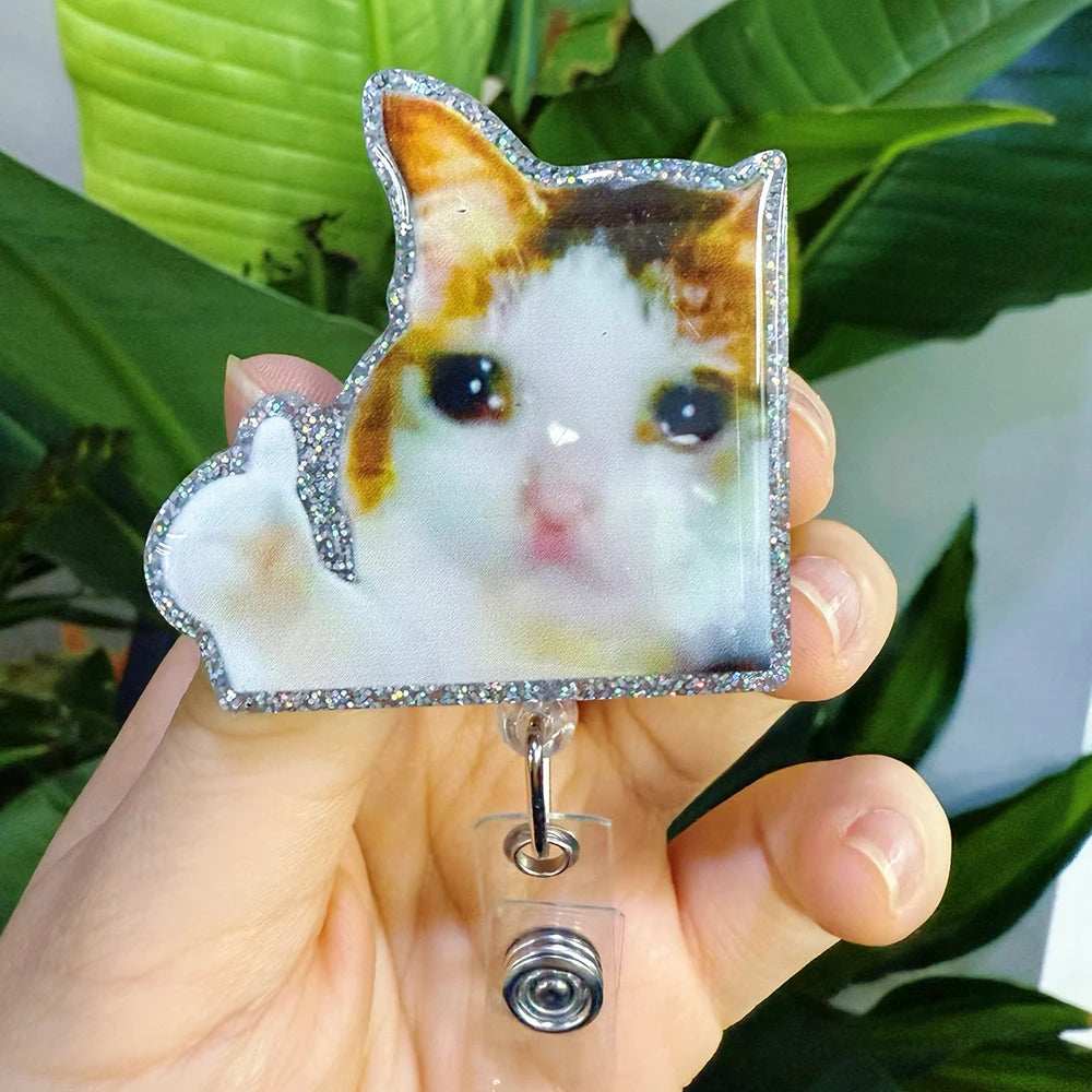Meme Cat Nurse Badge Reel