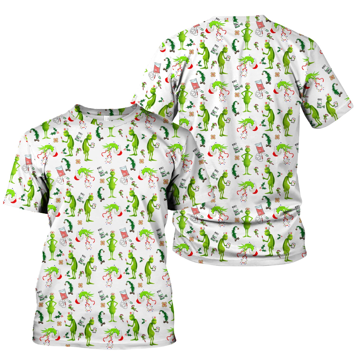 Funny Grinch Scrub Top - Christmas Nurse Shirt for Women - Multiple Color Options CNA RN LPN Gift